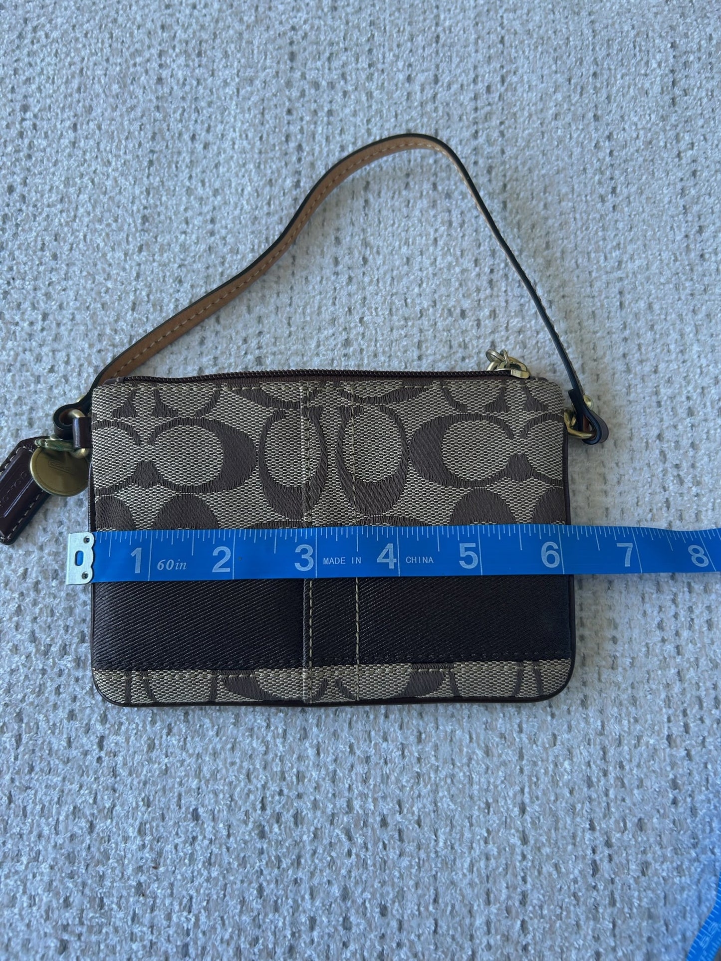 Coach Brown and Tan Wristlet