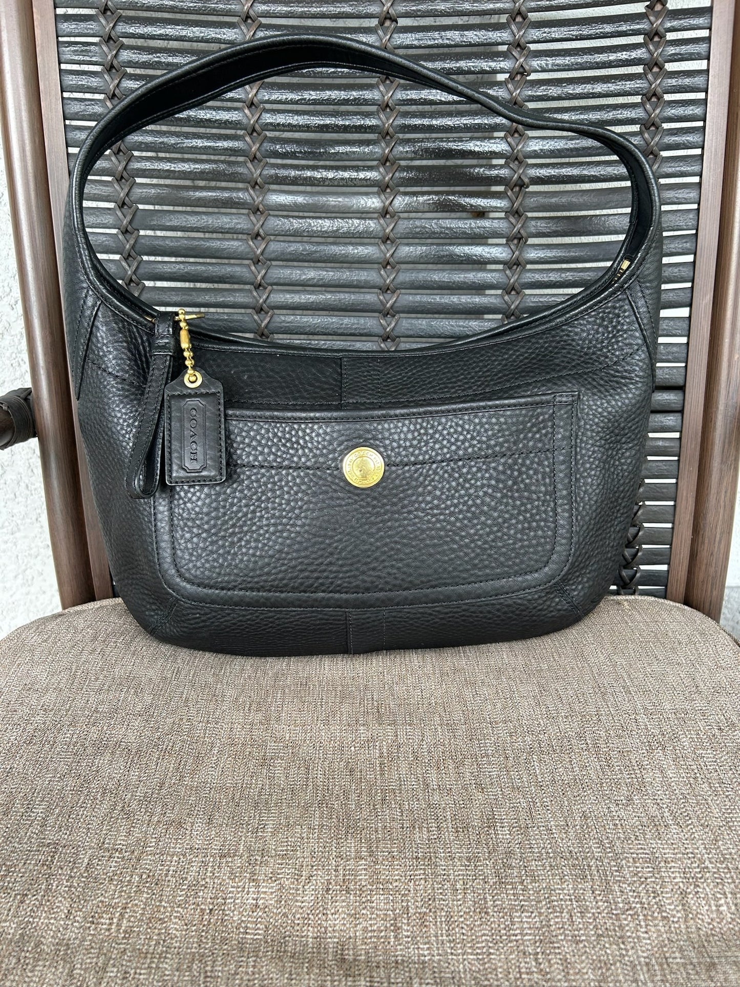 Coach Black Leather hobo bag