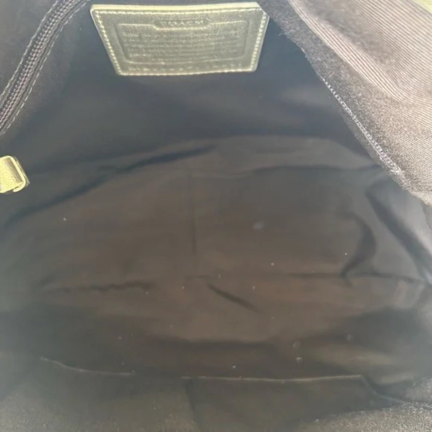 Coach Brown and Tan Monogram Shoulder Bag with Gold Hardware