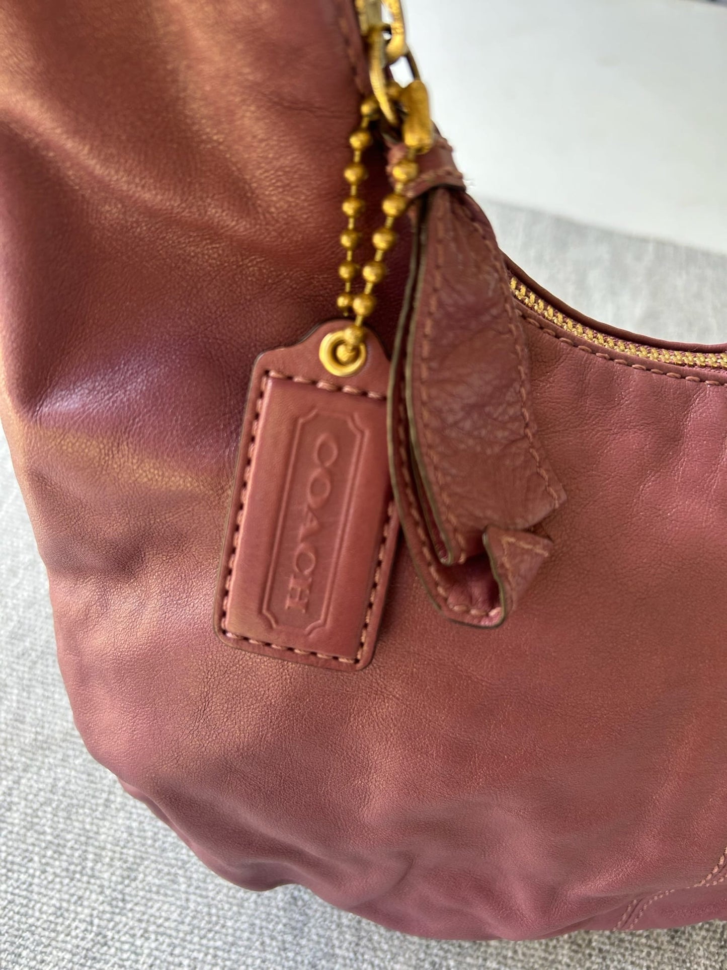 Coach Women's Pink Leather Hobo Bag