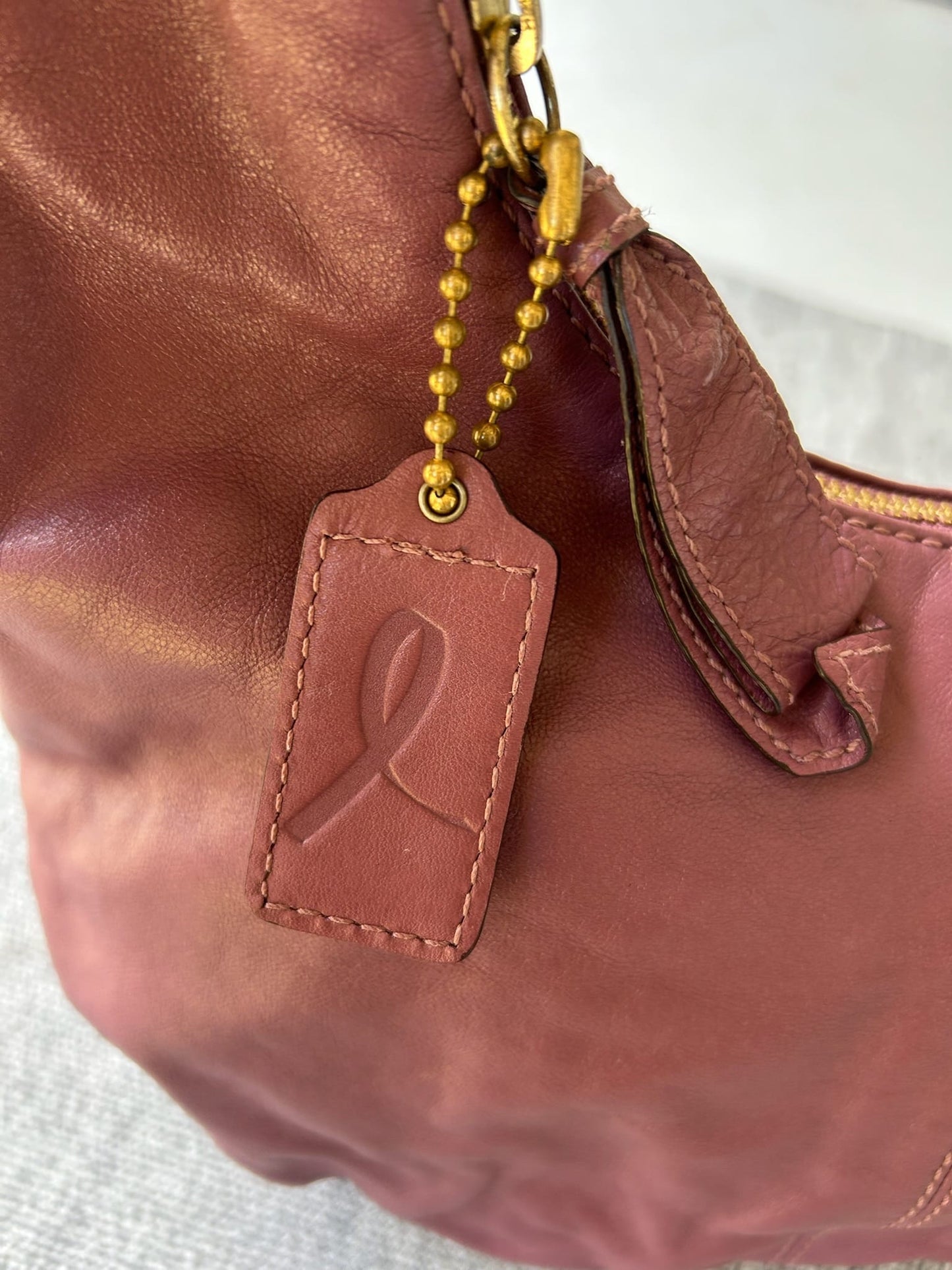 Coach Women's Pink Leather Hobo Bag