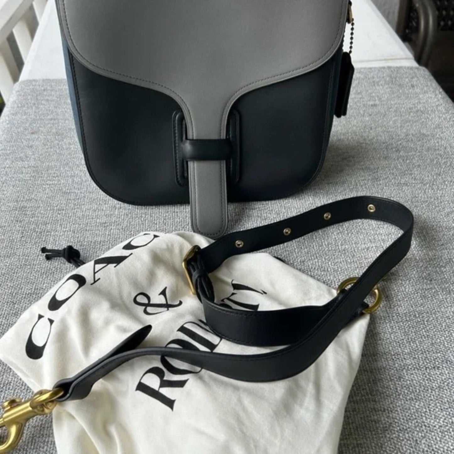 Coach Rodarte Black, Blue and Gray Crossbody Bag