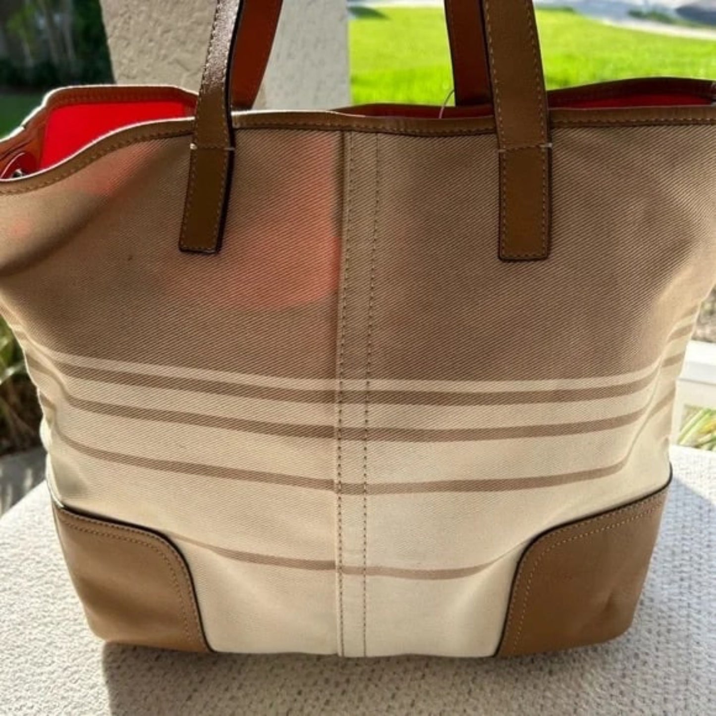 Coach Brown and Cream Women's Tote Bag