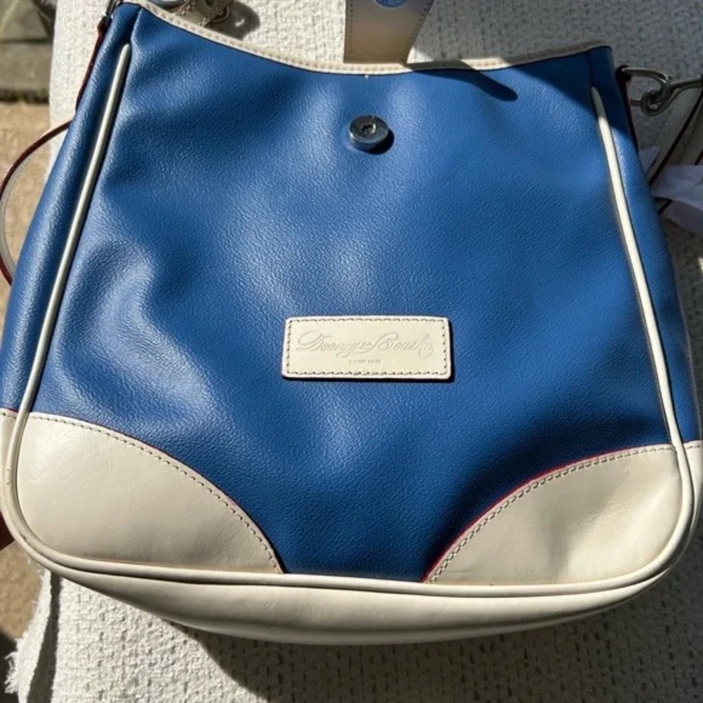 Dooney & Bourke Blue and Cream Shoulder Bag