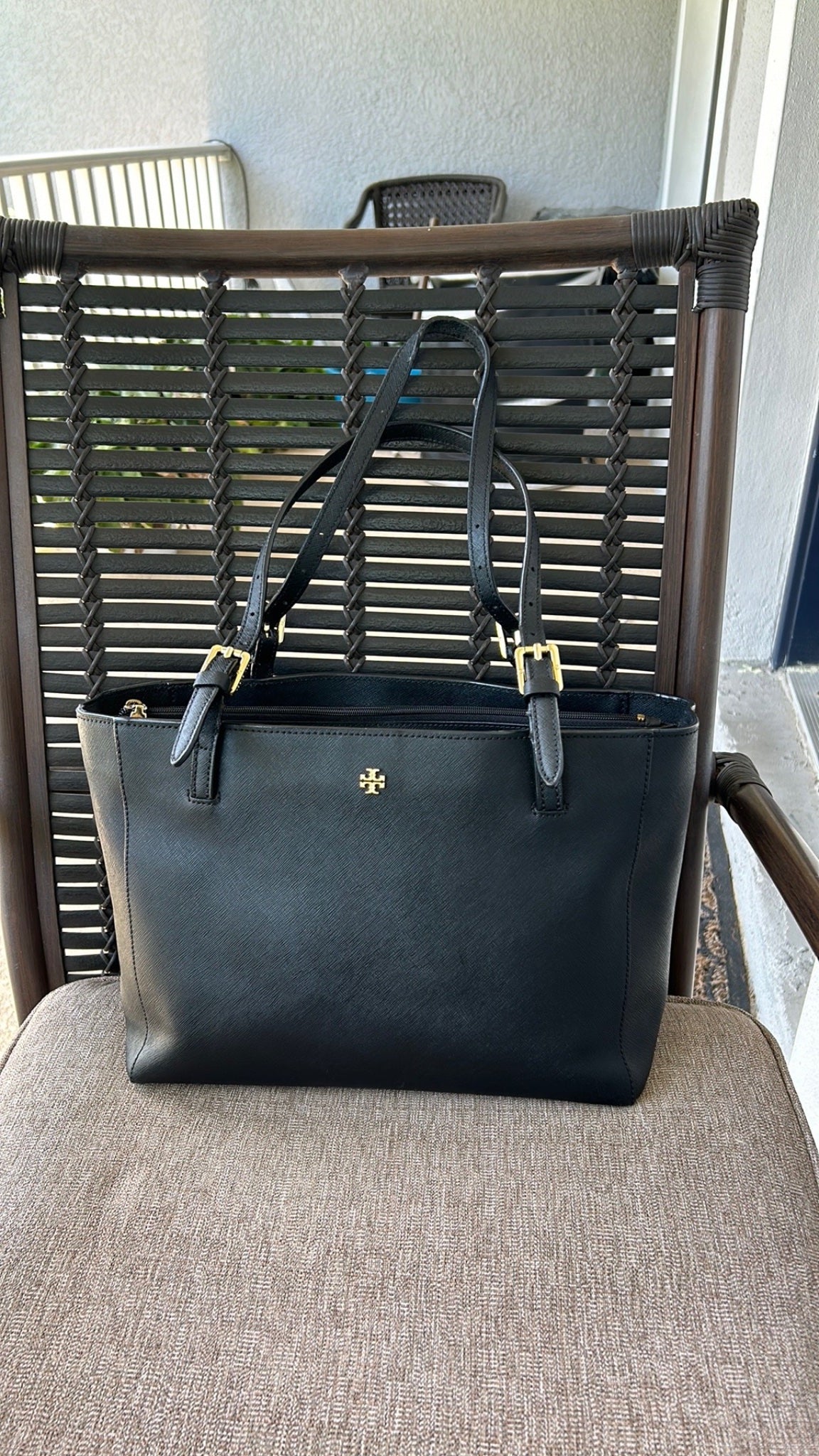 Tory Burch black tote – Lucky Me Vintage Store - Main Image