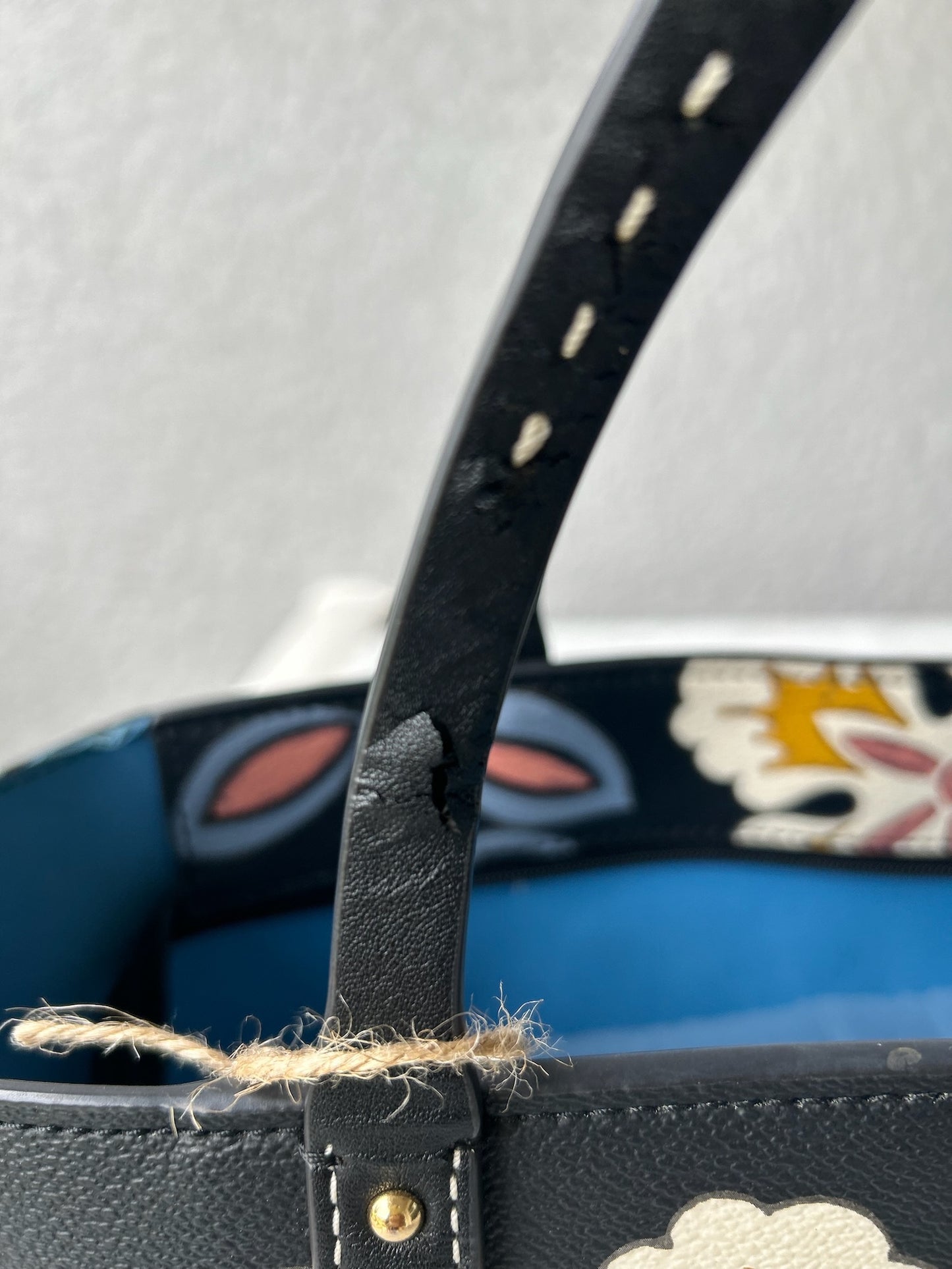 Vintage Tory Burch tote black & blue