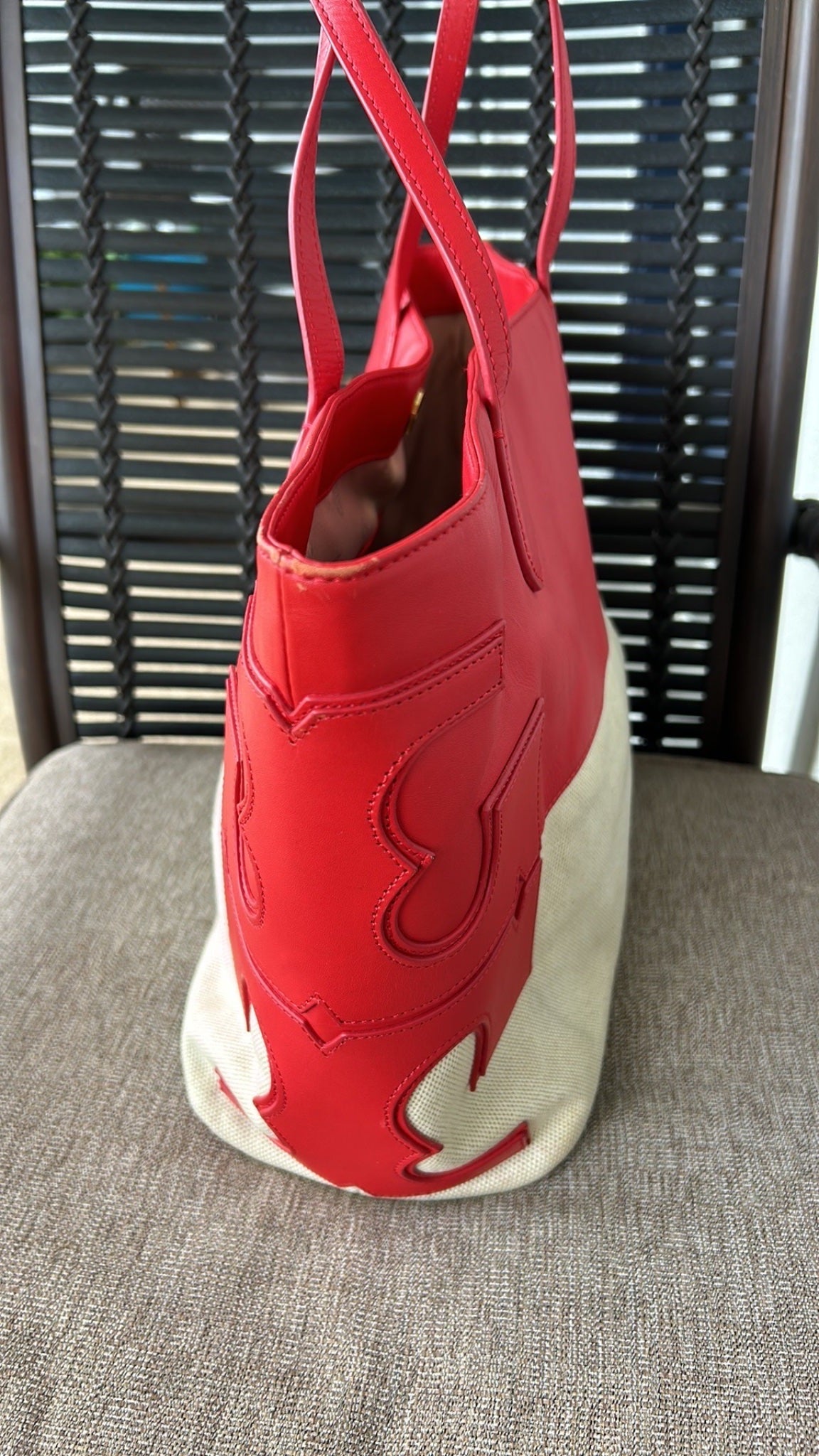 Tory Burch red and cream tote bag
