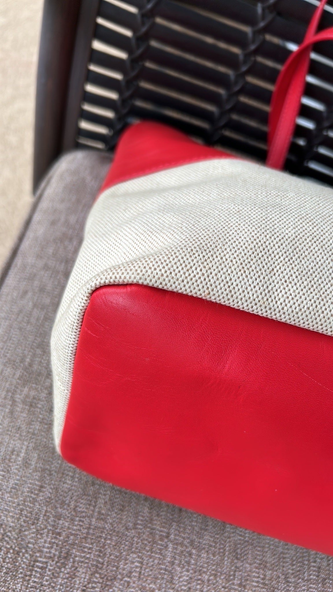 Tory Burch red and cream tote bag