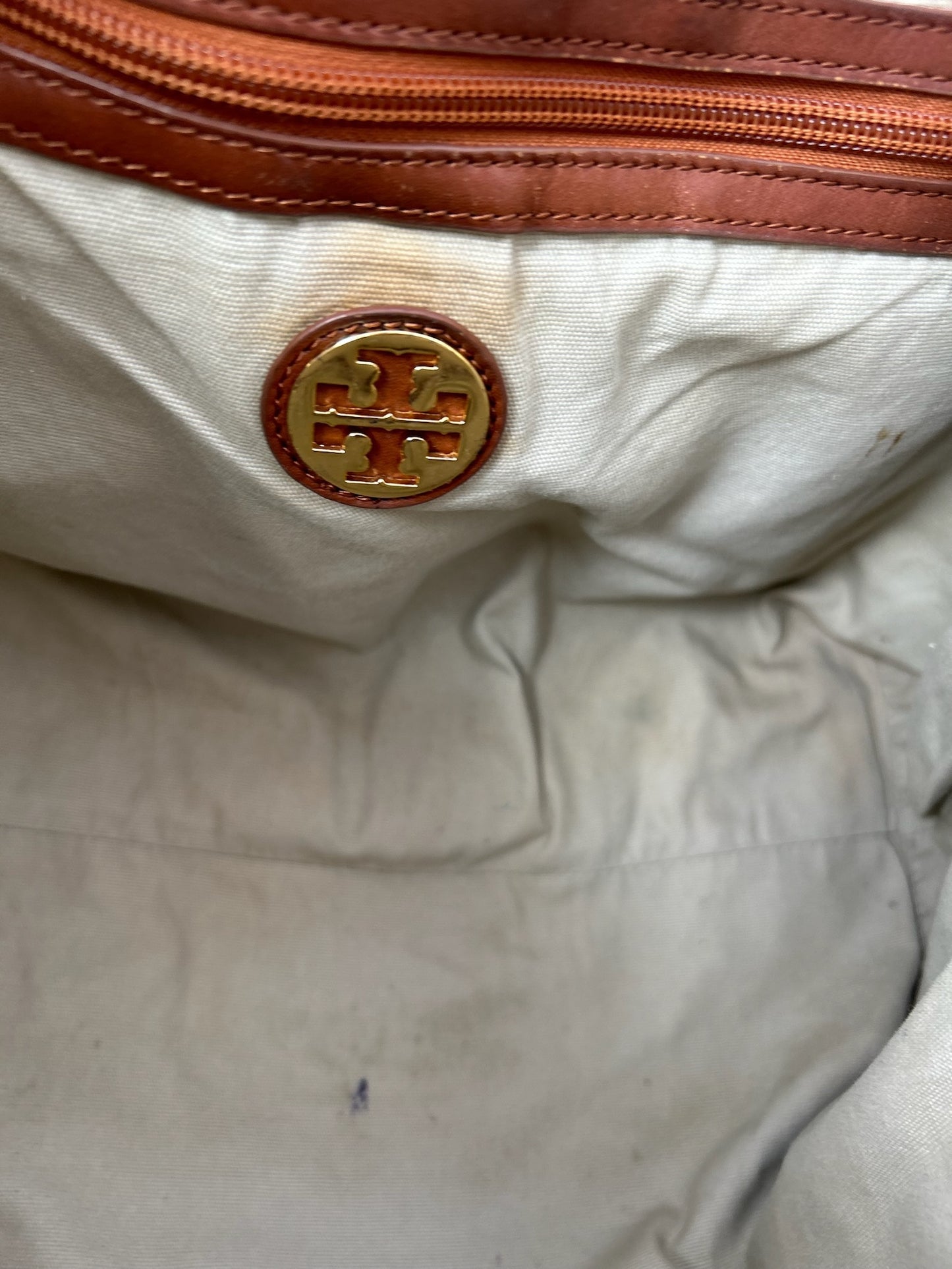 Vintage Tory Burch tan brown tote bag
