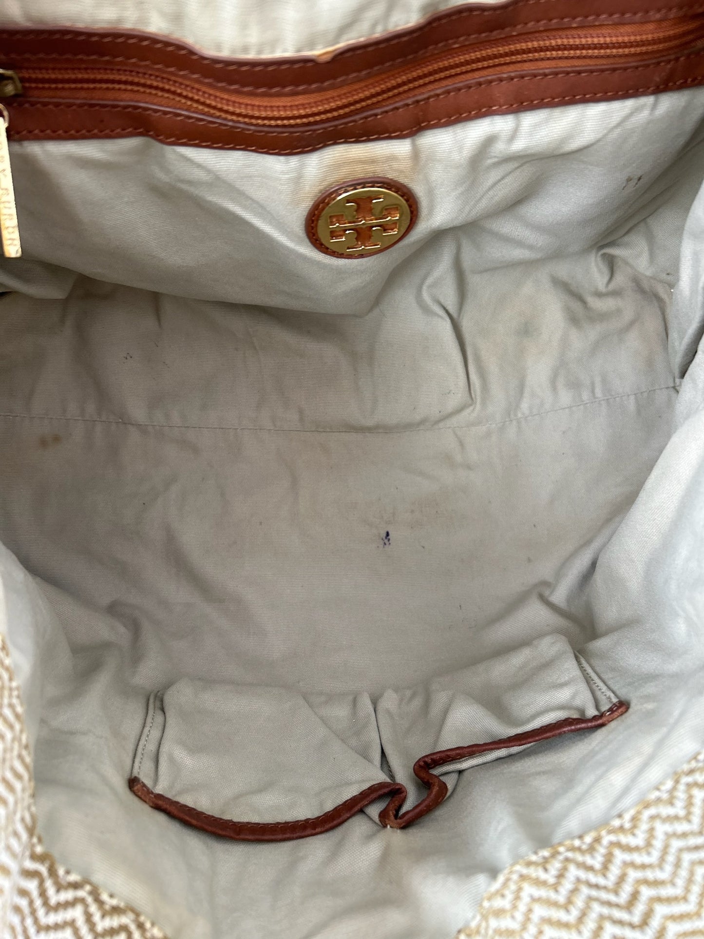 Vintage Tory Burch tan brown tote bag