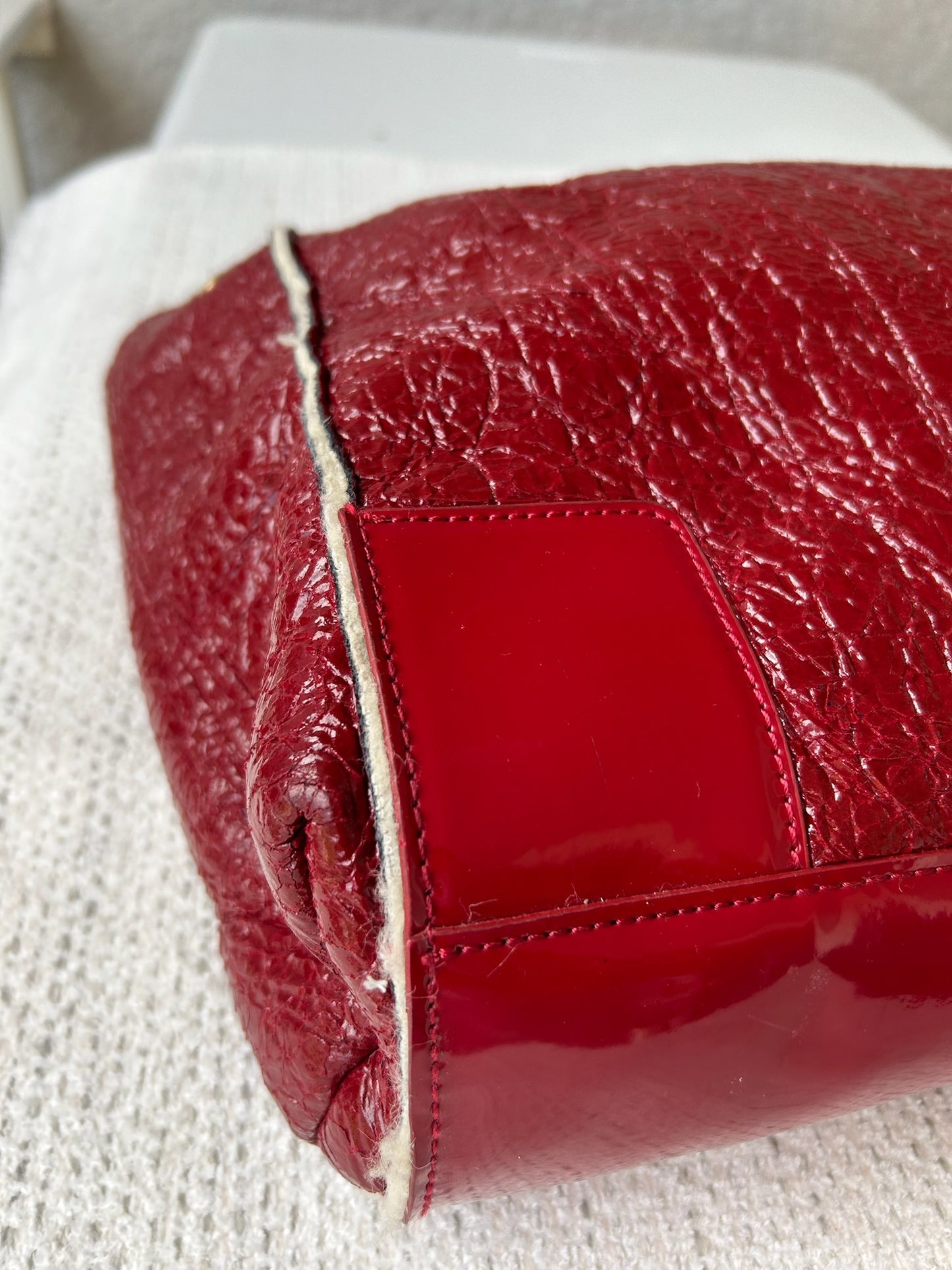 Tory Burch Dark red Patent and Soft Leather Ella Tote