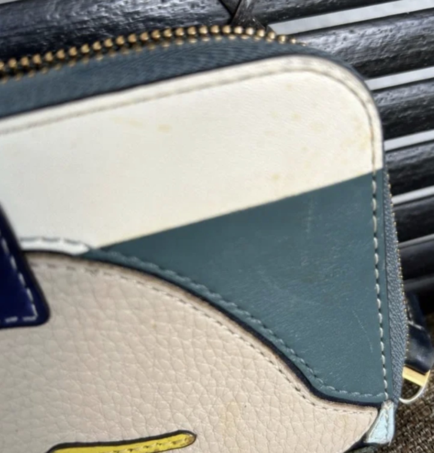 Vintage Tory Burch Perry Shark Applique Zip Continental Wallet