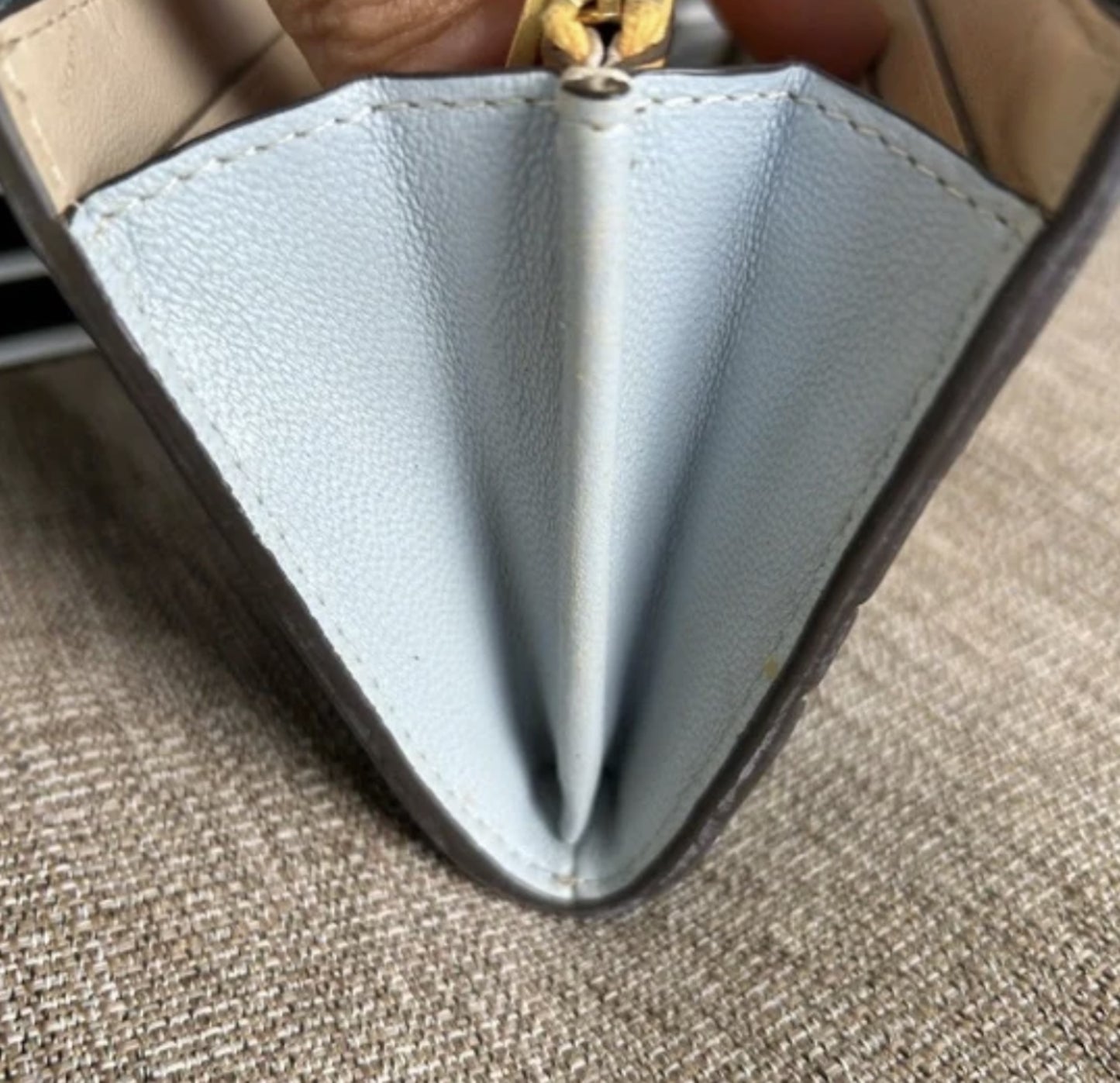 Vintage Tory Burch Perry Shark Applique Zip Continental Wallet