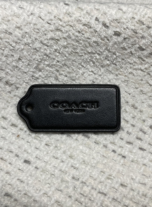 pre-owned authentic coach leather hang tag untextured front view