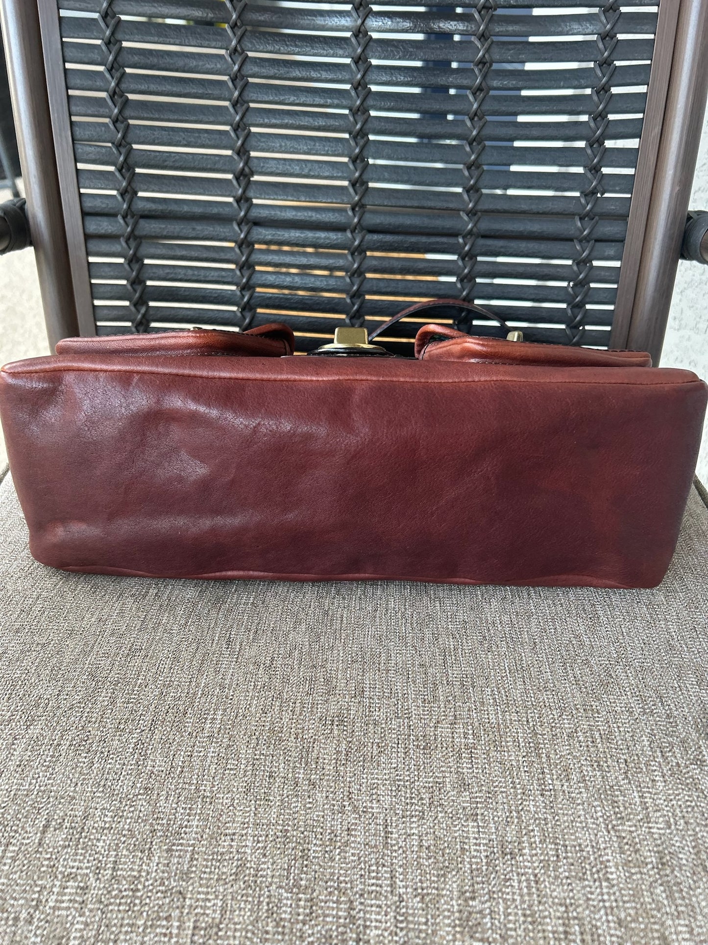 Vintage Coach 11128 Whiskey Leather Legacy Leigh Brass Chain Shoulder Bag