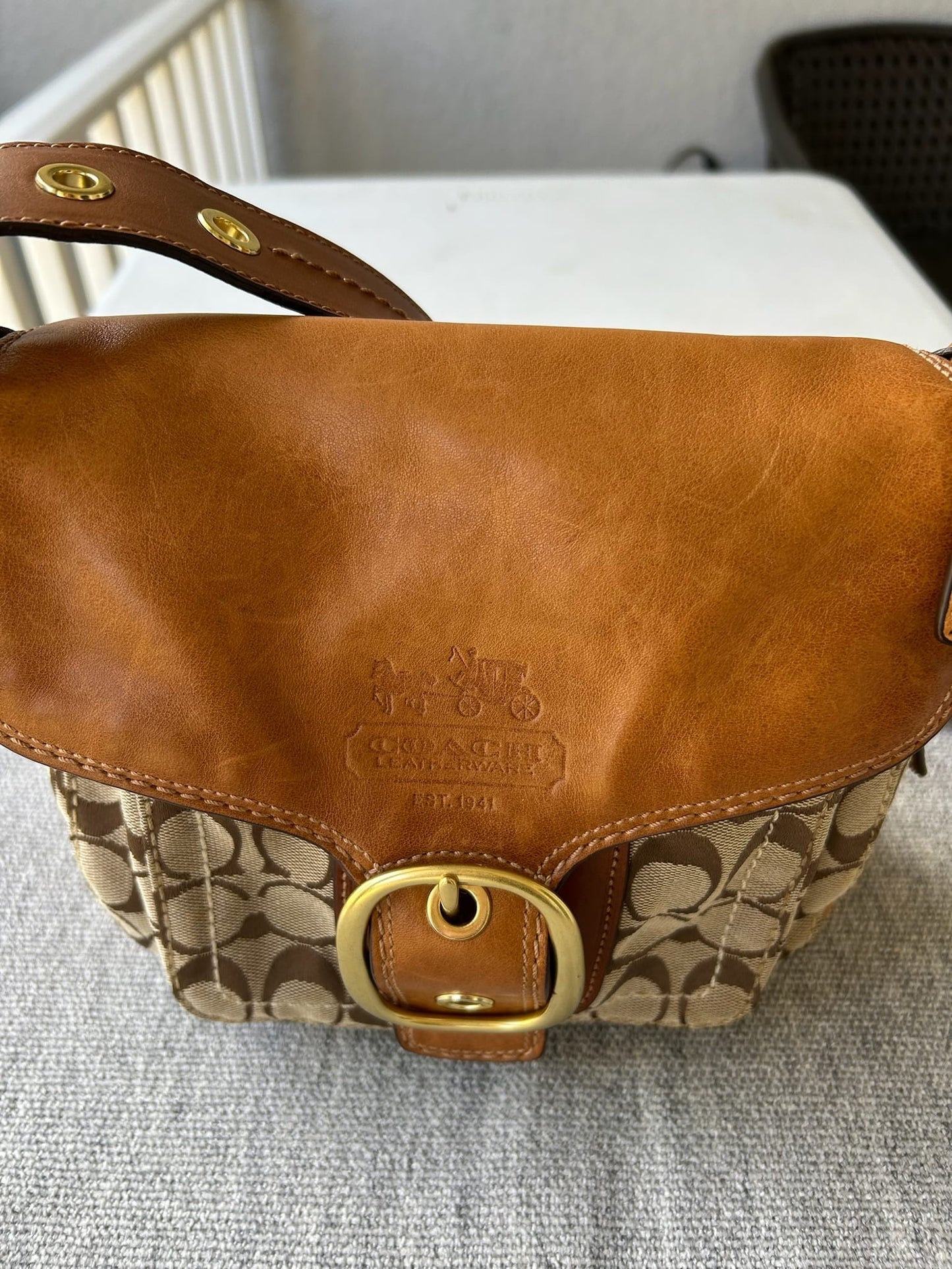 Coach 11433 Brown and Tan Crossbody Bag