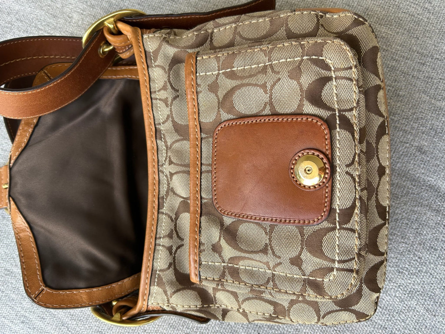 Coach 11433 Brown and Tan Crossbody Bag
