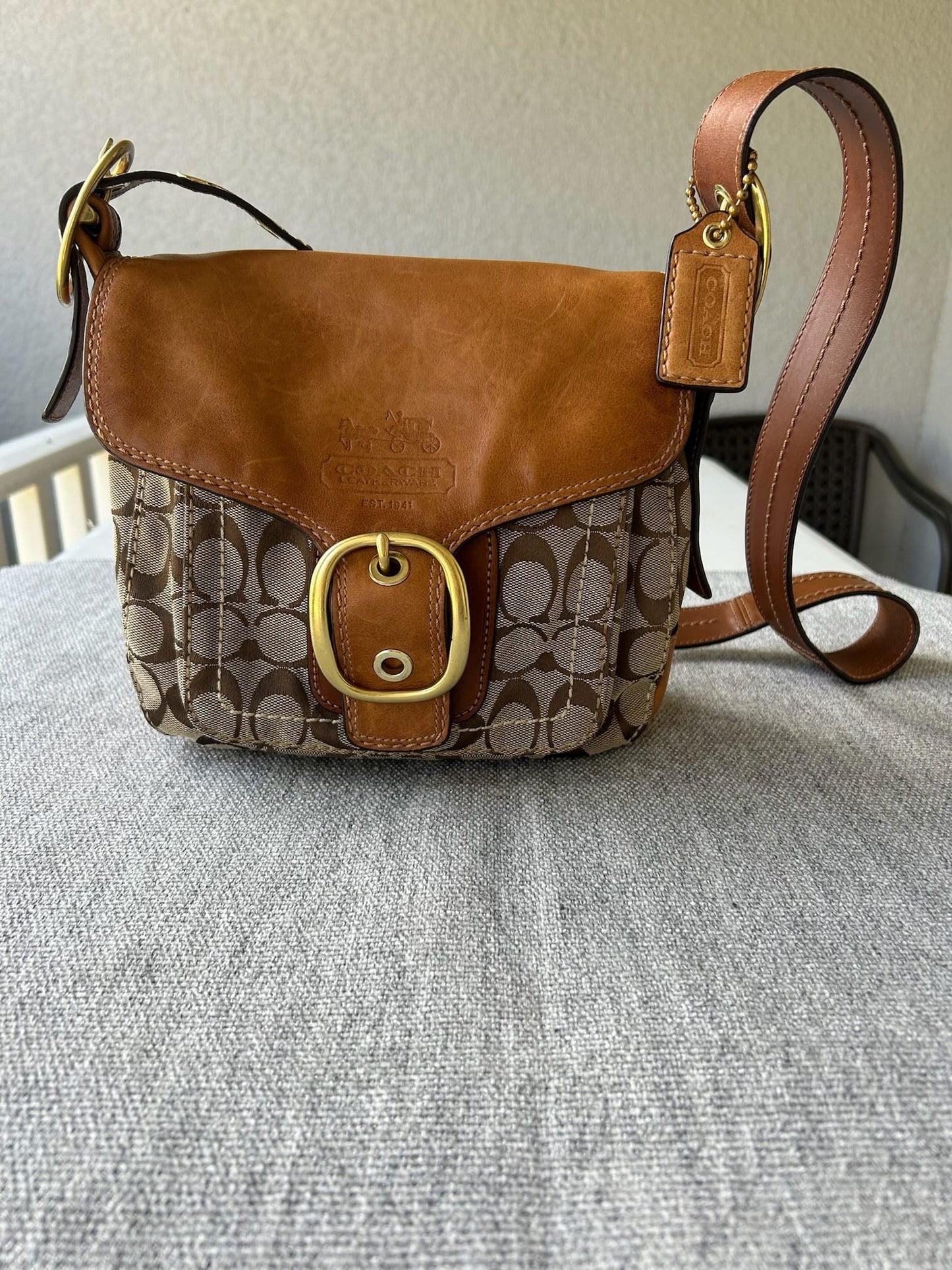 Coach 11433 Brown and Tan Crossbody Bag
