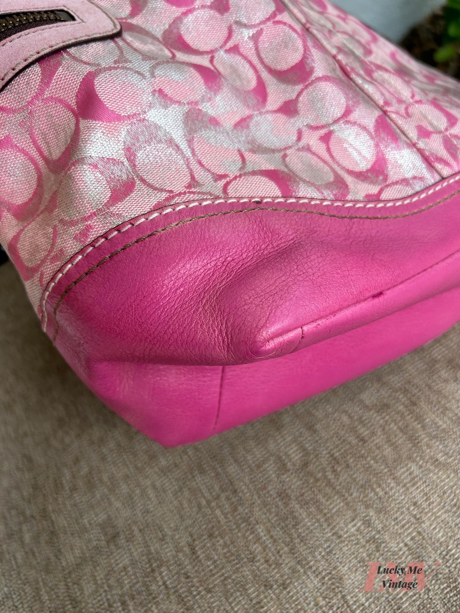 Vintage Coach pink and silver Hobo Bag