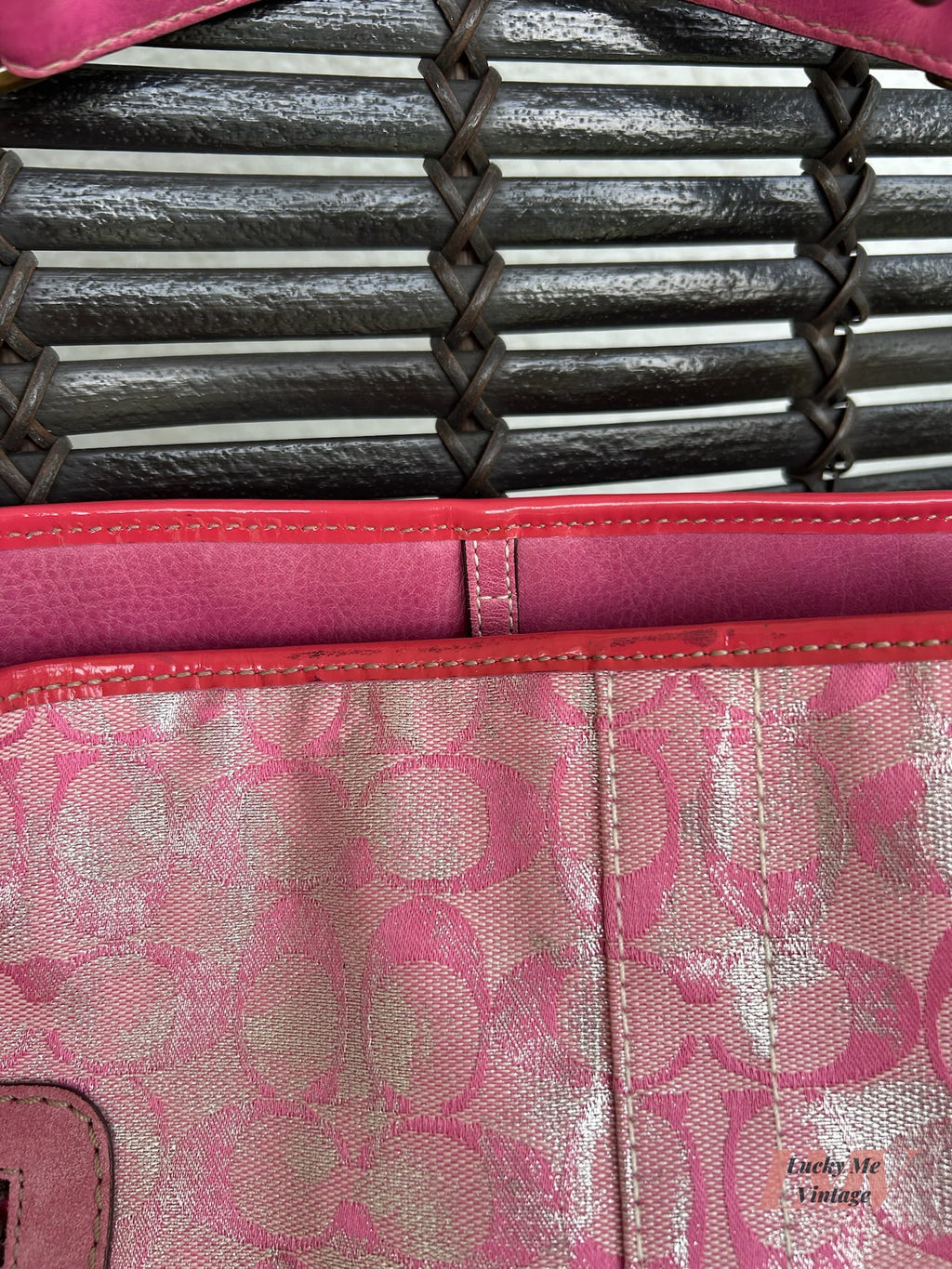 Vintage Coach pink and silver Hobo Bag