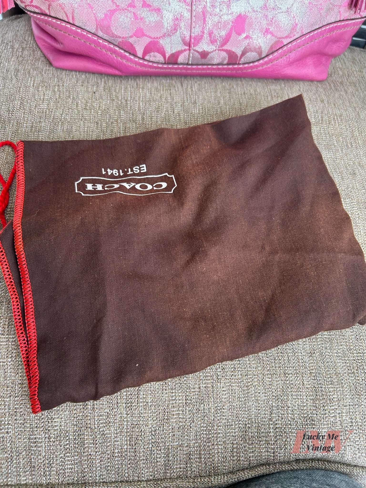 Vintage Coach pink and silver Hobo Bag