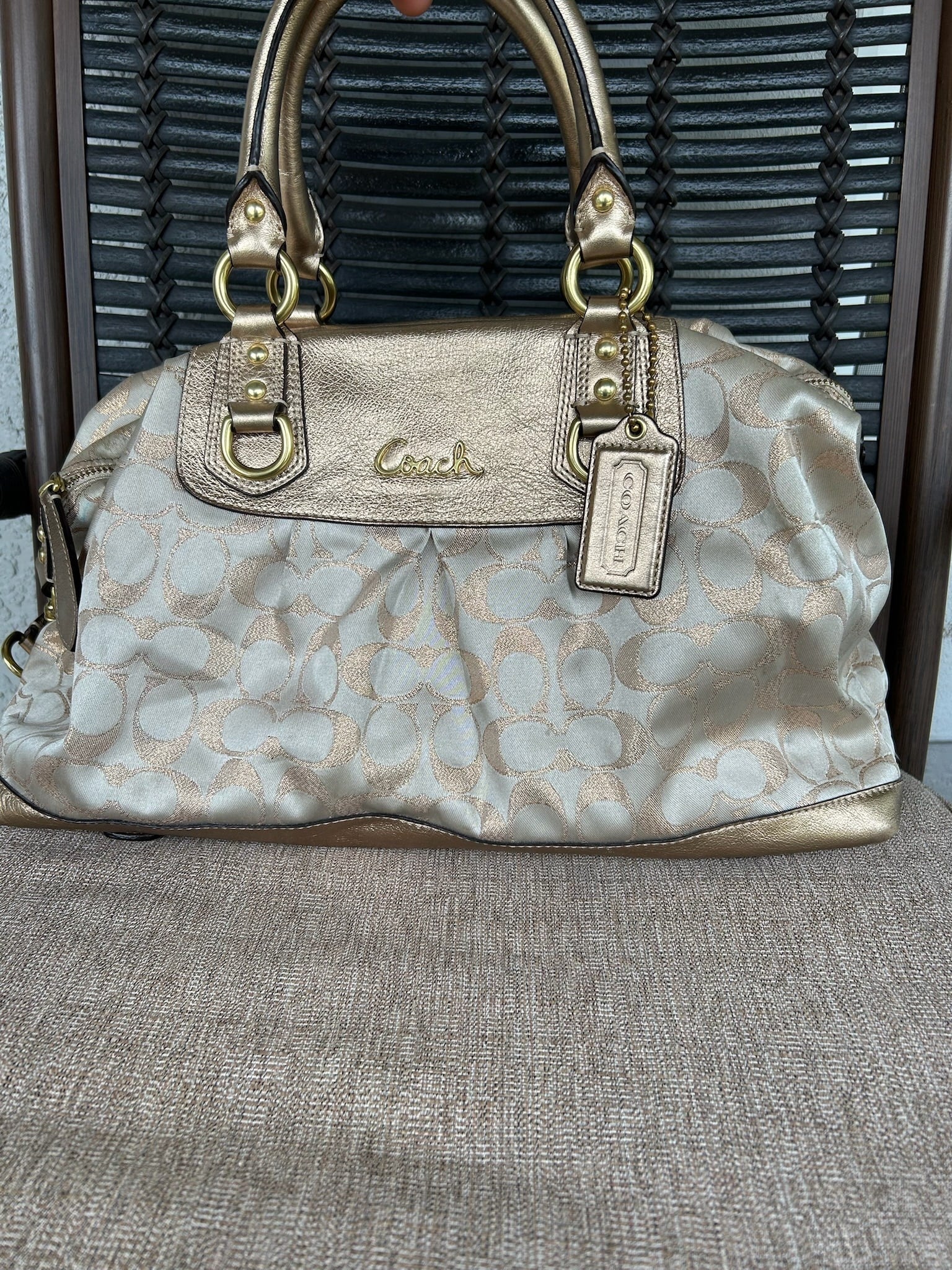 Coach Ashley Signature Sateen Large Satchel handbag (style F15440)