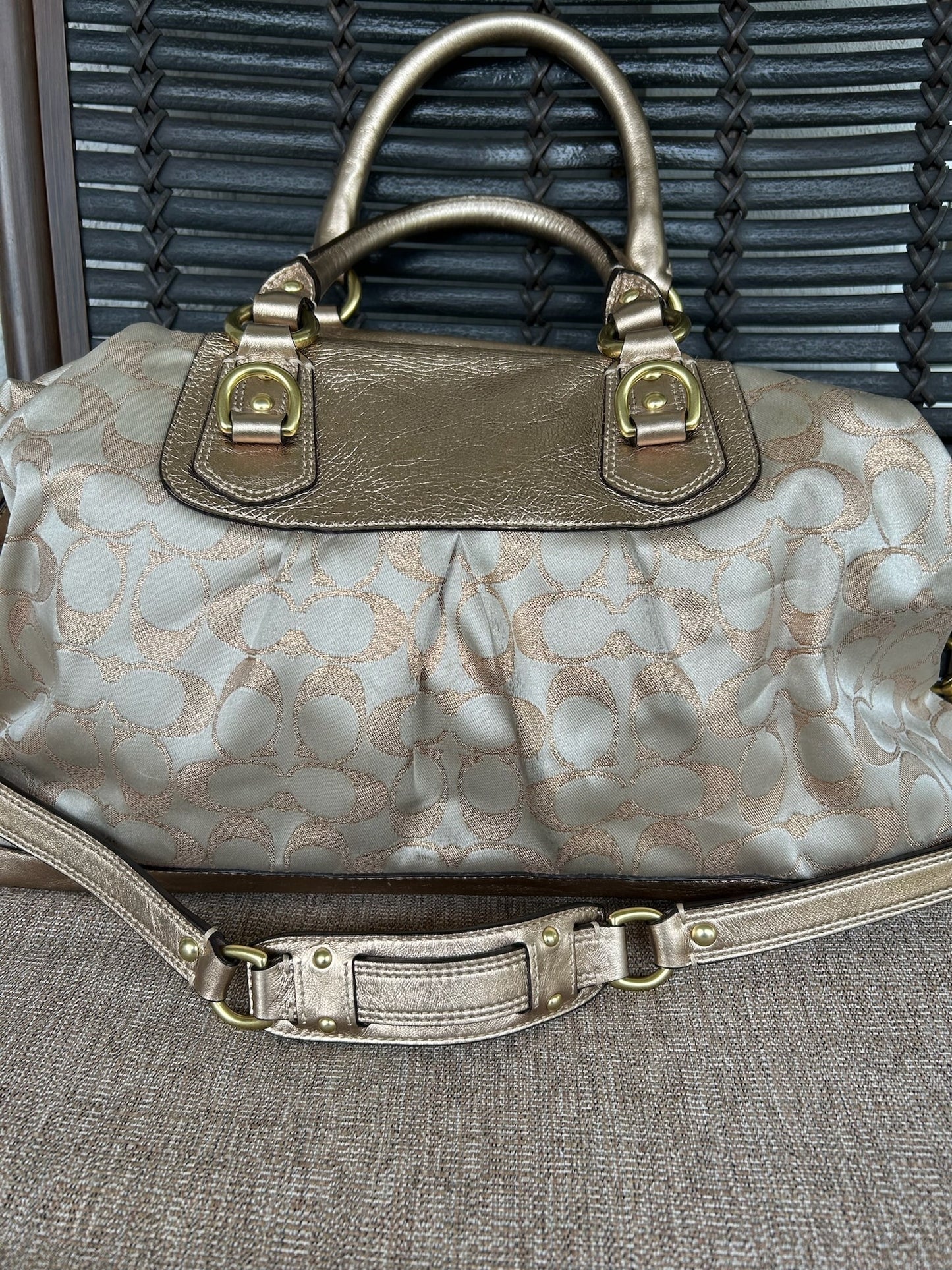 Coach Ashley Signature Sateen Large Satchel handbag (style F15440)