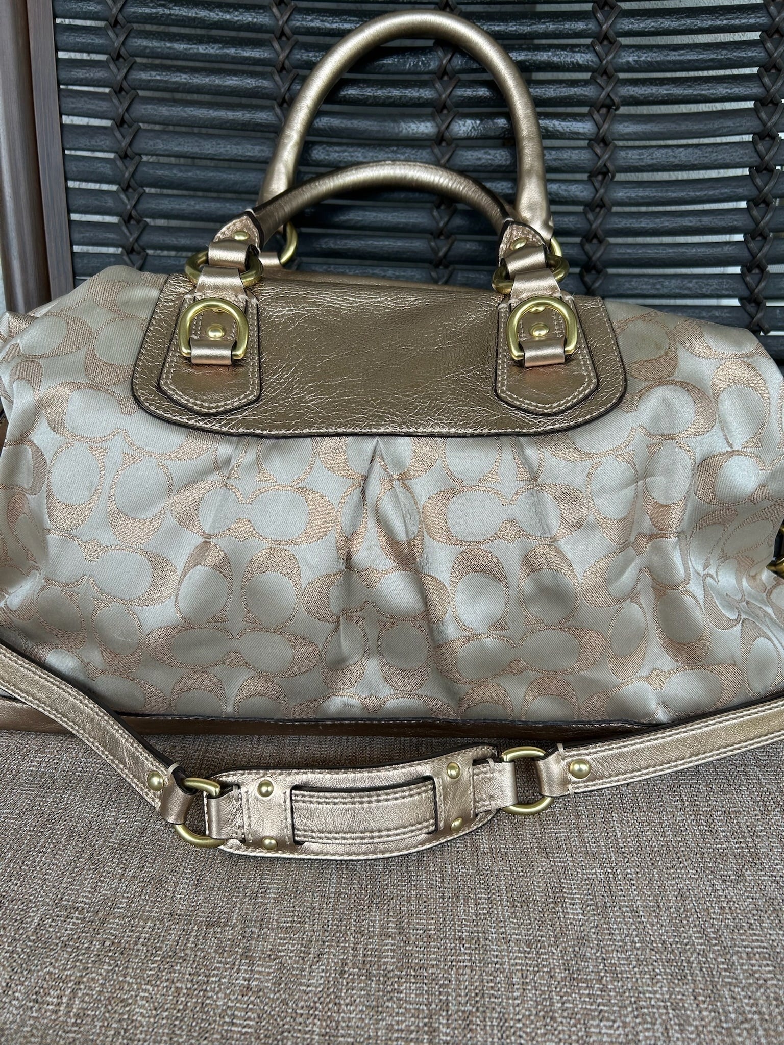 Coach Ashley Signature Sateen Large Satchel handbag (style F15440)