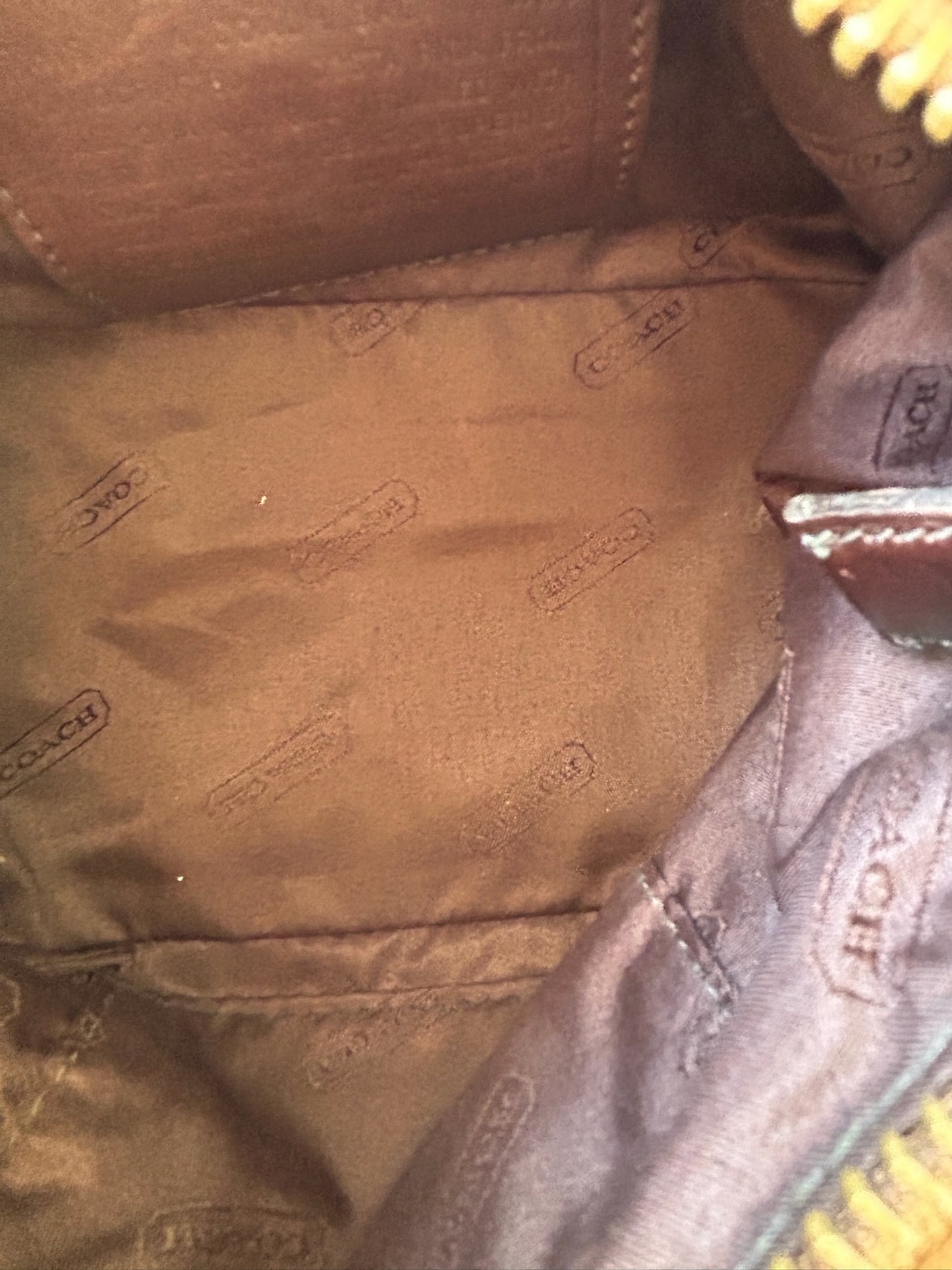 Coach 9841 Brown Suede Shoulder Bag