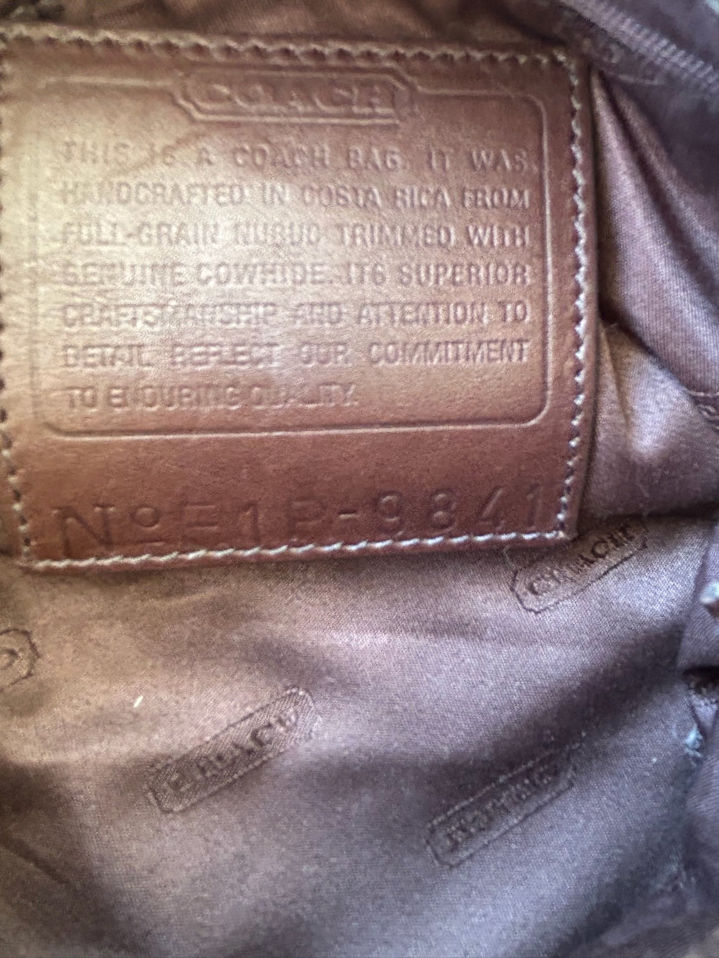 Coach 9841 Brown Suede Shoulder Bag