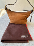 Coach 9841 Brown Suede Shoulder Bag