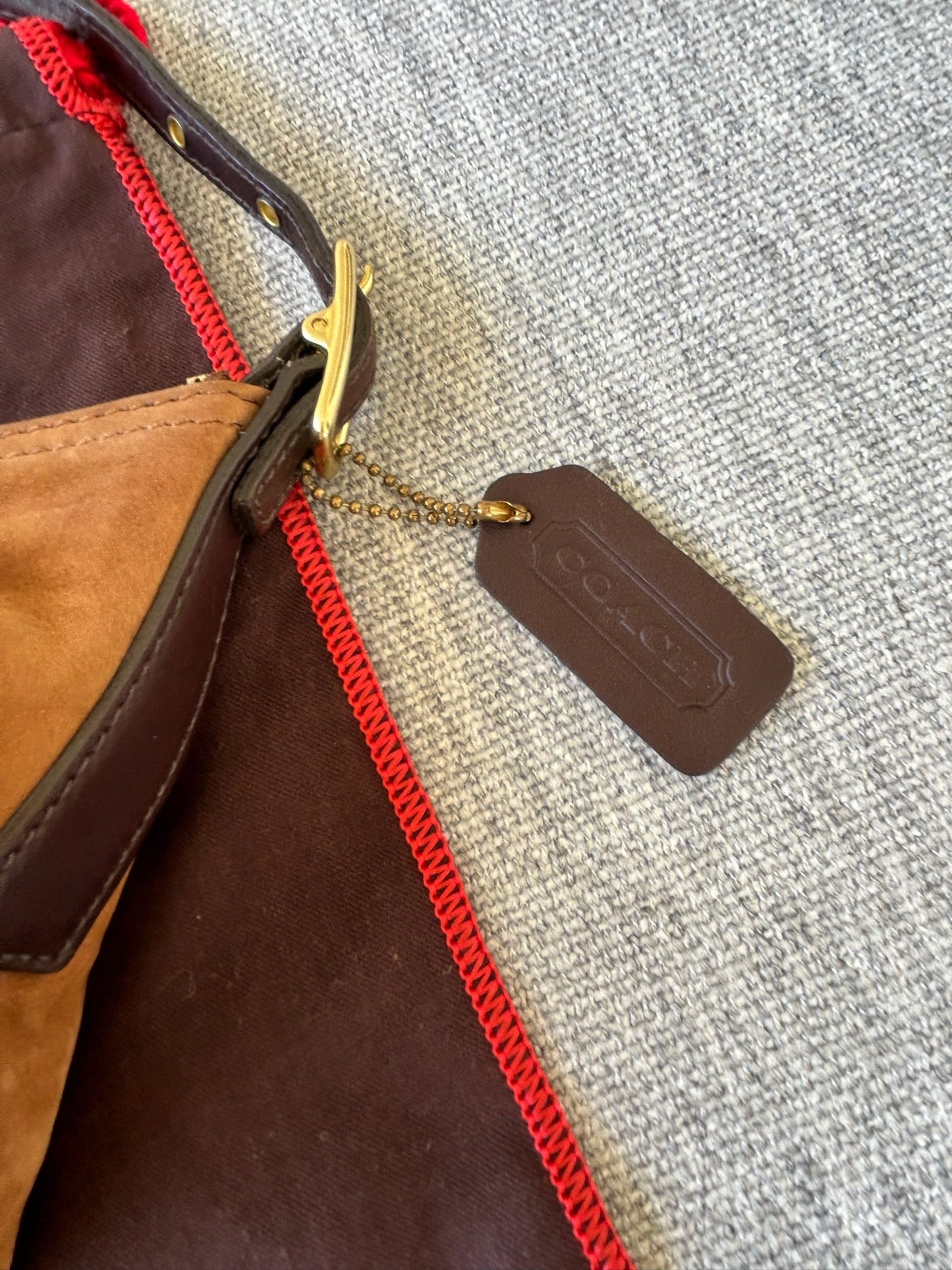 Coach 9841 Brown Suede Shoulder Bag