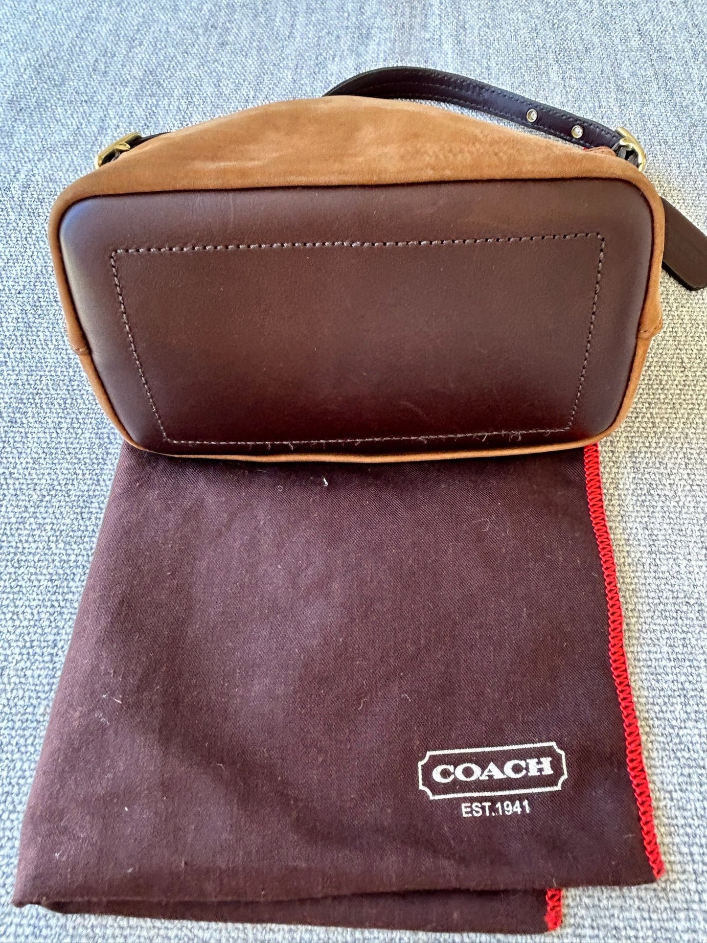 Coach 9841 Brown Suede Shoulder Bag