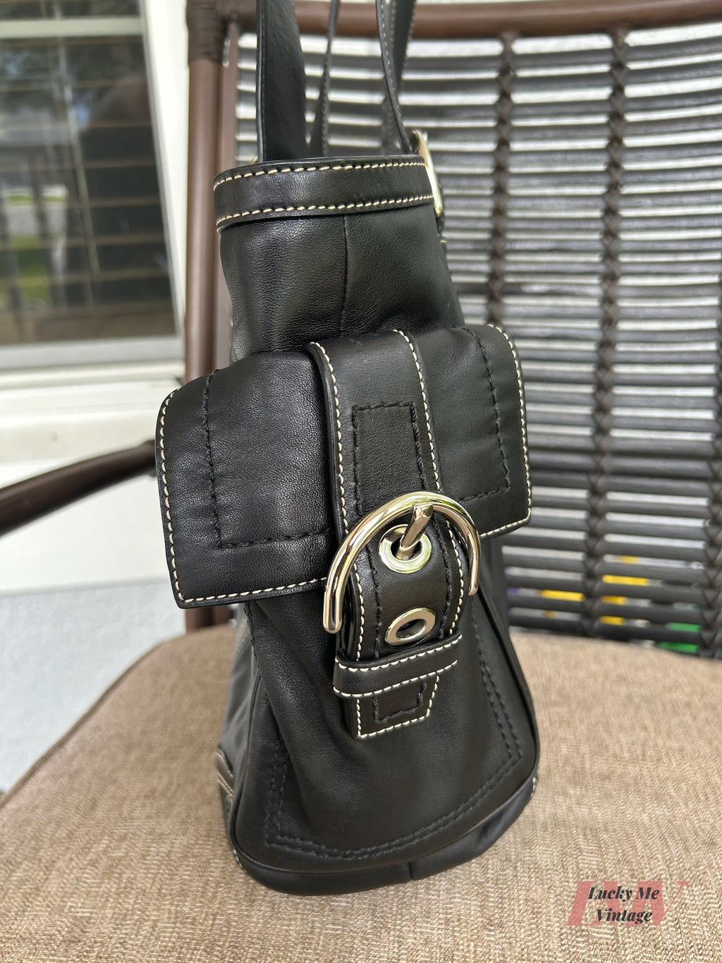 Vintage Coach black Soho Pocket Tote w/ Wristlet
