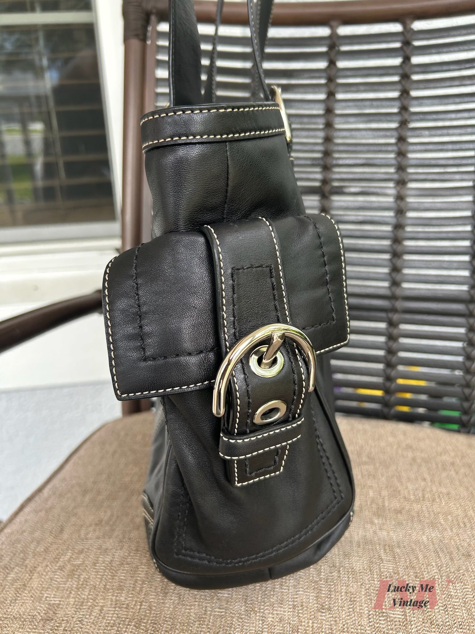 Vintage Coach black Soho Pocket Tote w/ Wristlet
