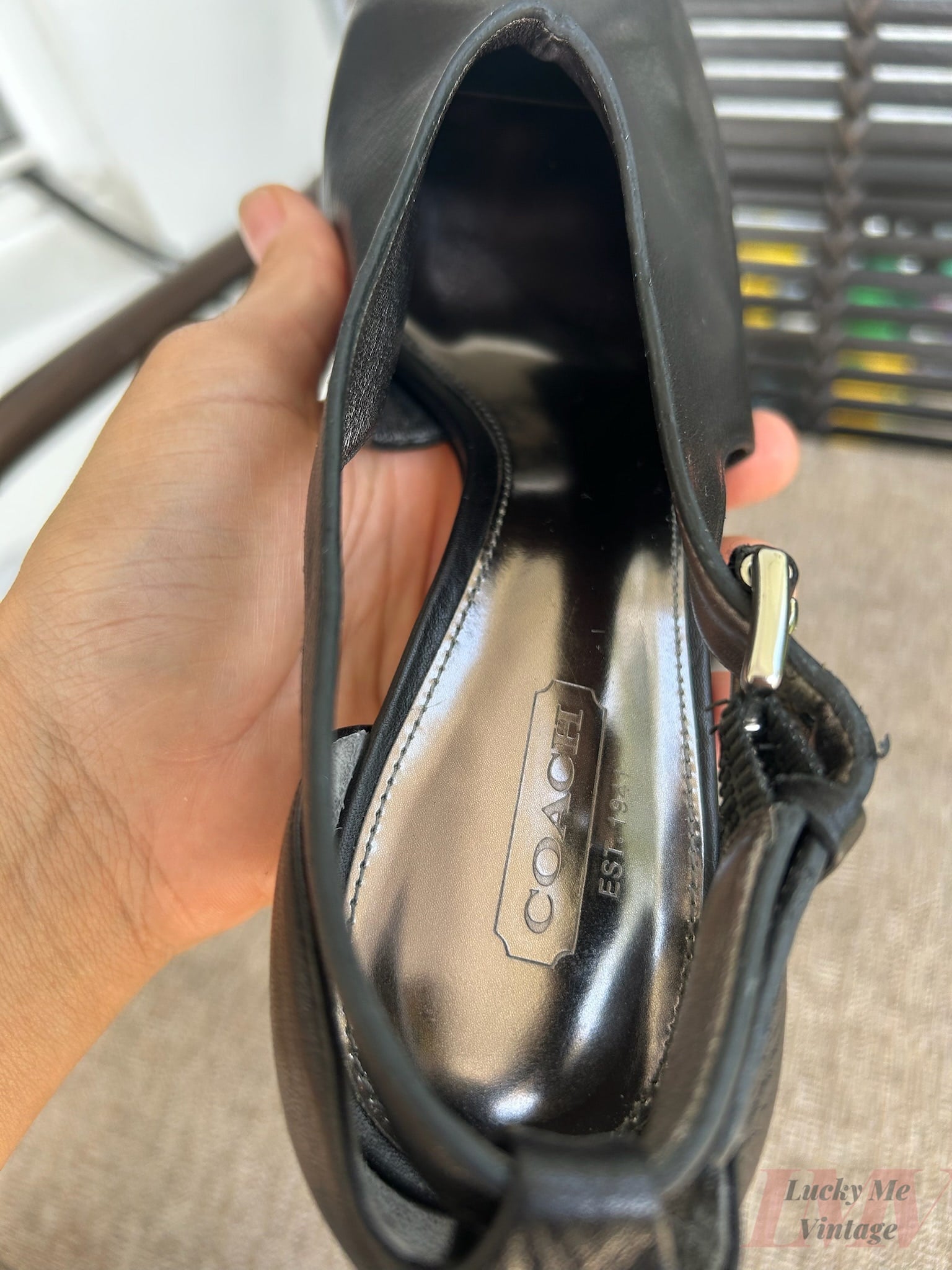 Coach black Heels size 8b