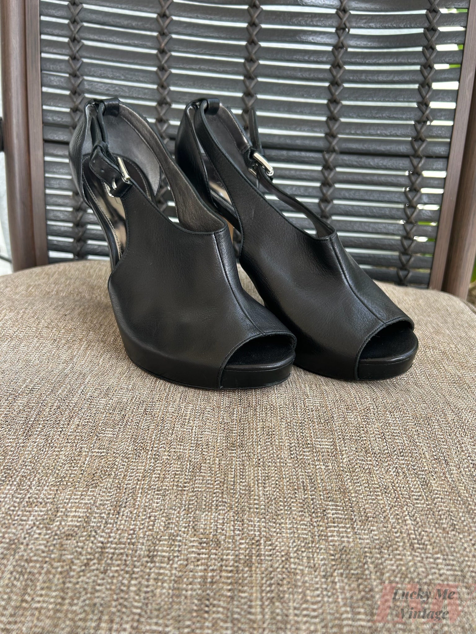 Coach black Heels size 8b