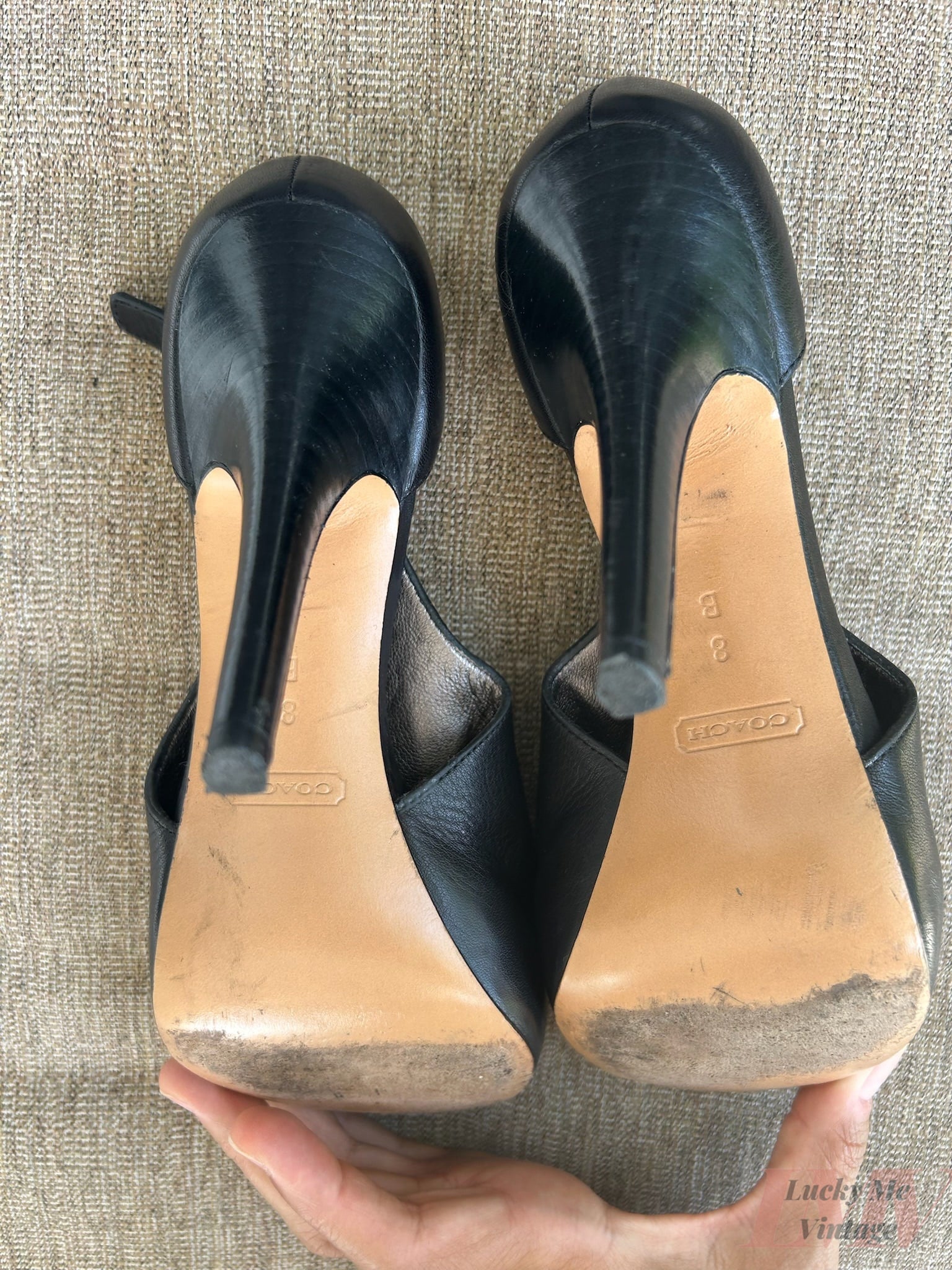 Coach black Heels size 8b