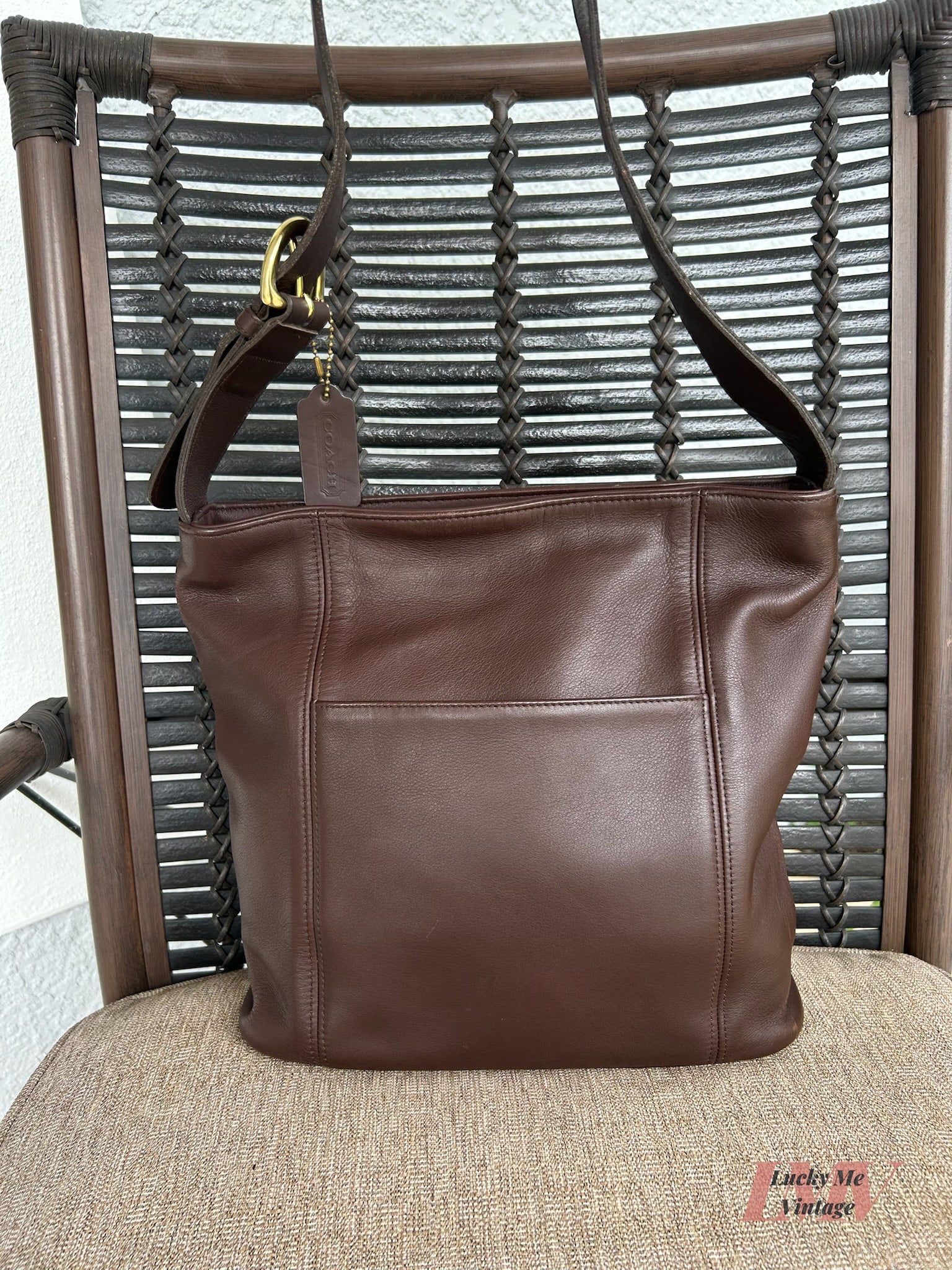 Vintage Coach brown Erickson Bucket Bag