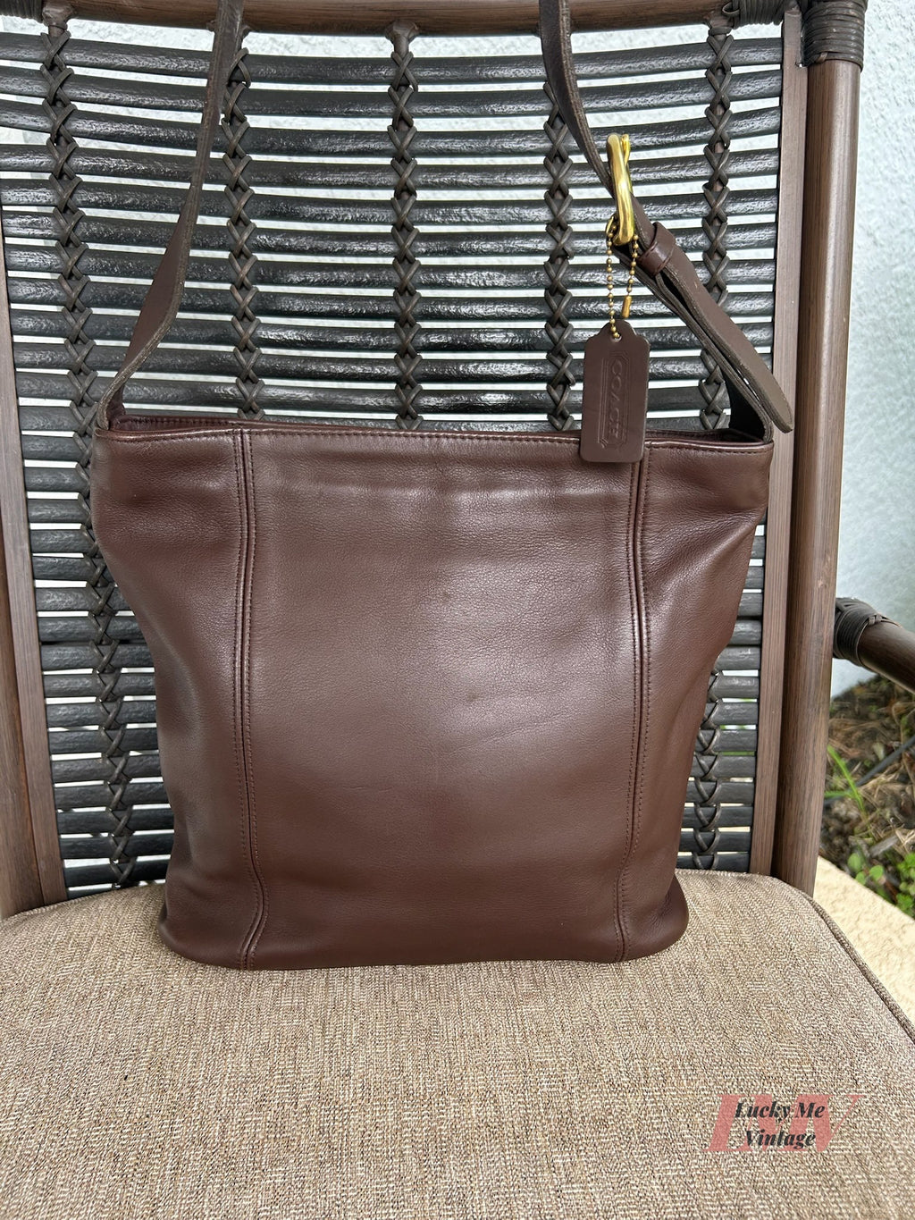 Vintage Coach brown Erickson Bucket Bag