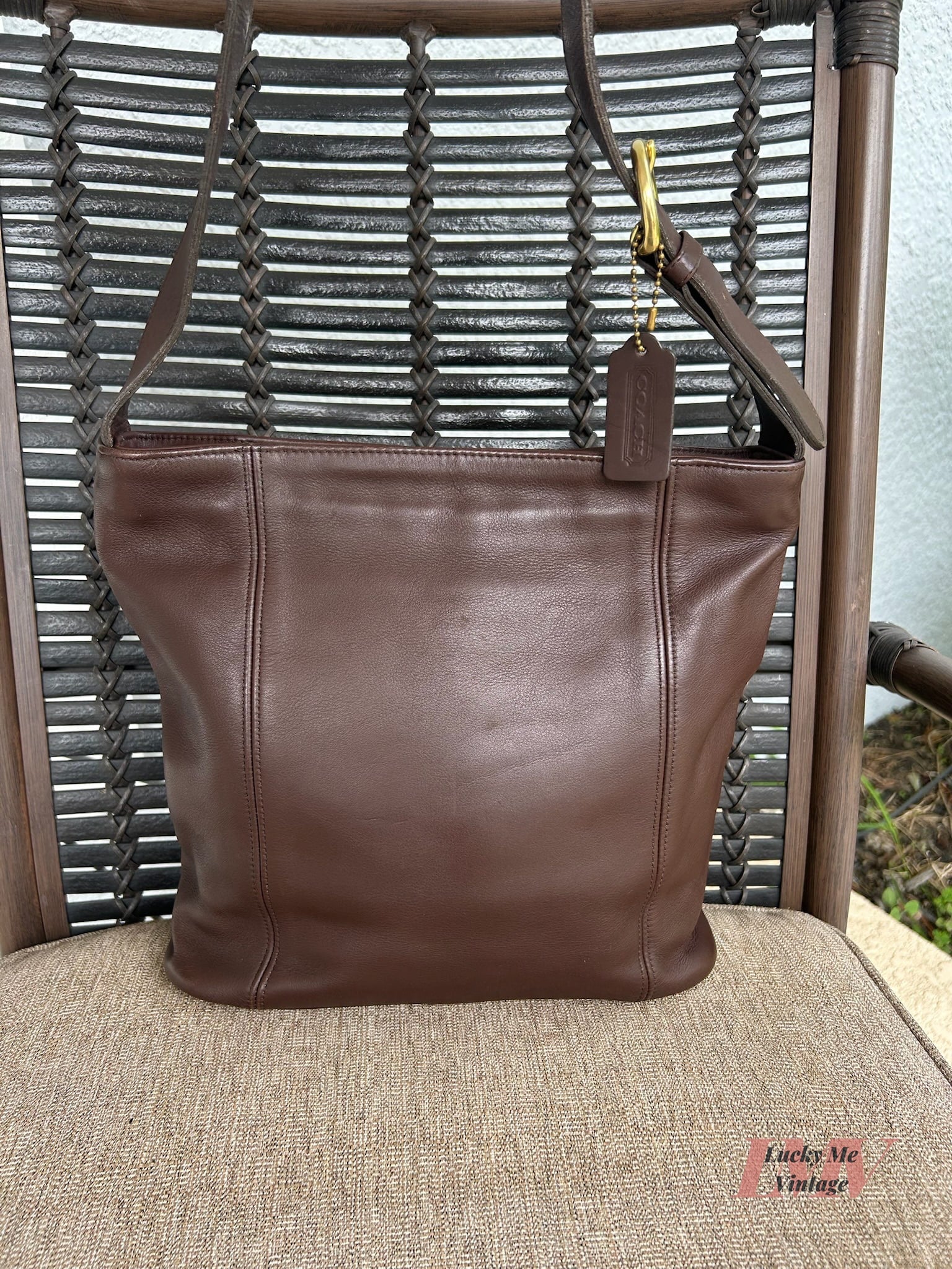 Vintage Coach brown Erickson Bucket Bag