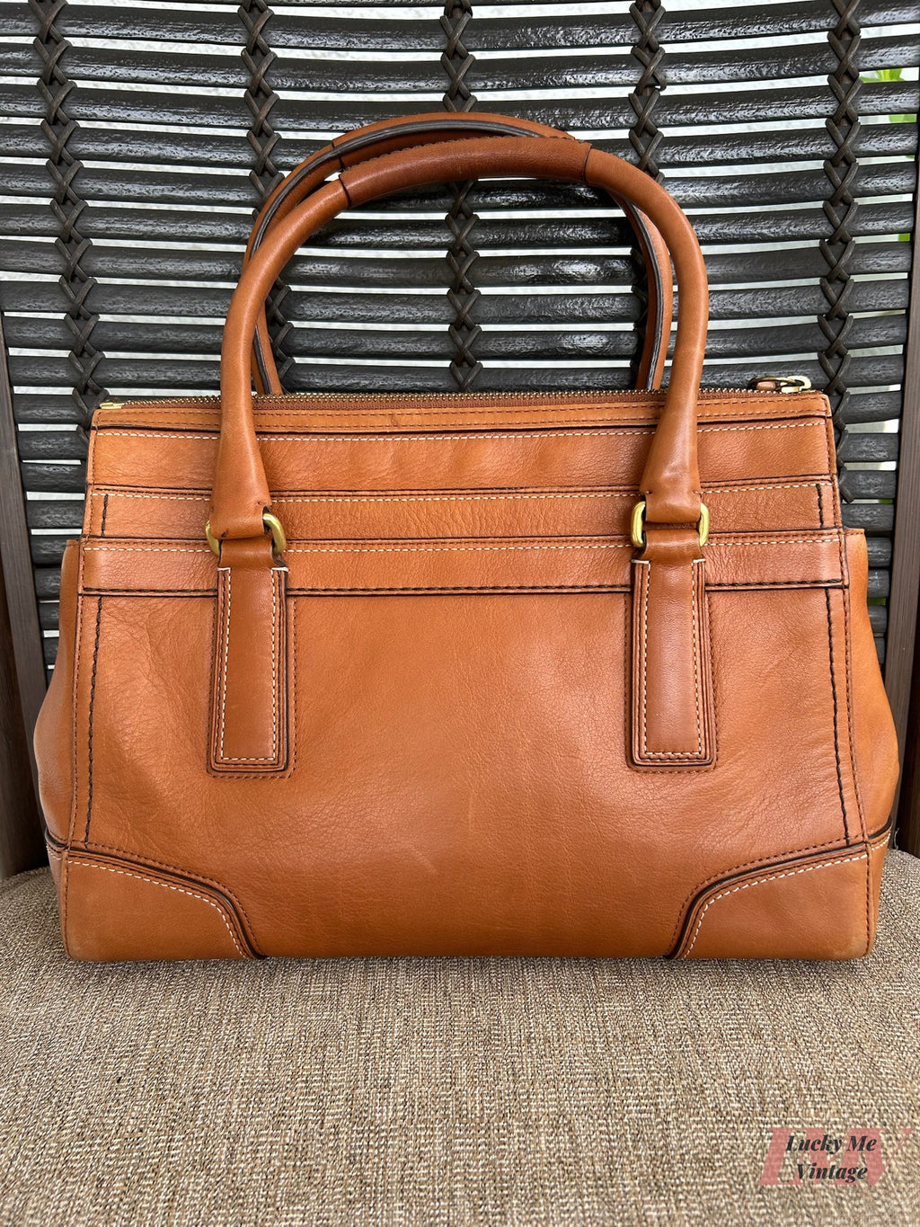 Vintage Coach brown Hampton Medium Carryall Bag