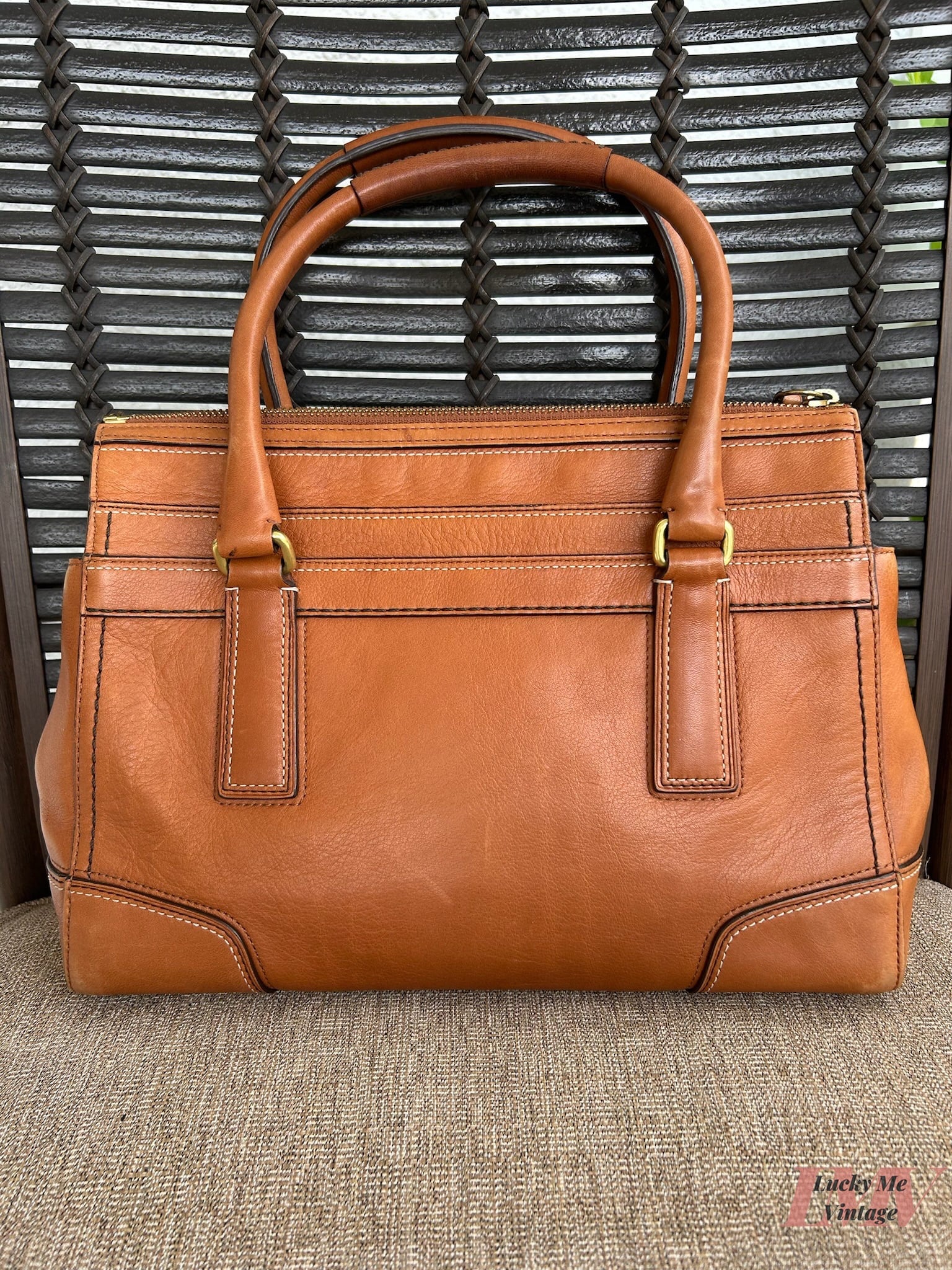 Vintage Coach brown Hampton Medium Carryall Bag