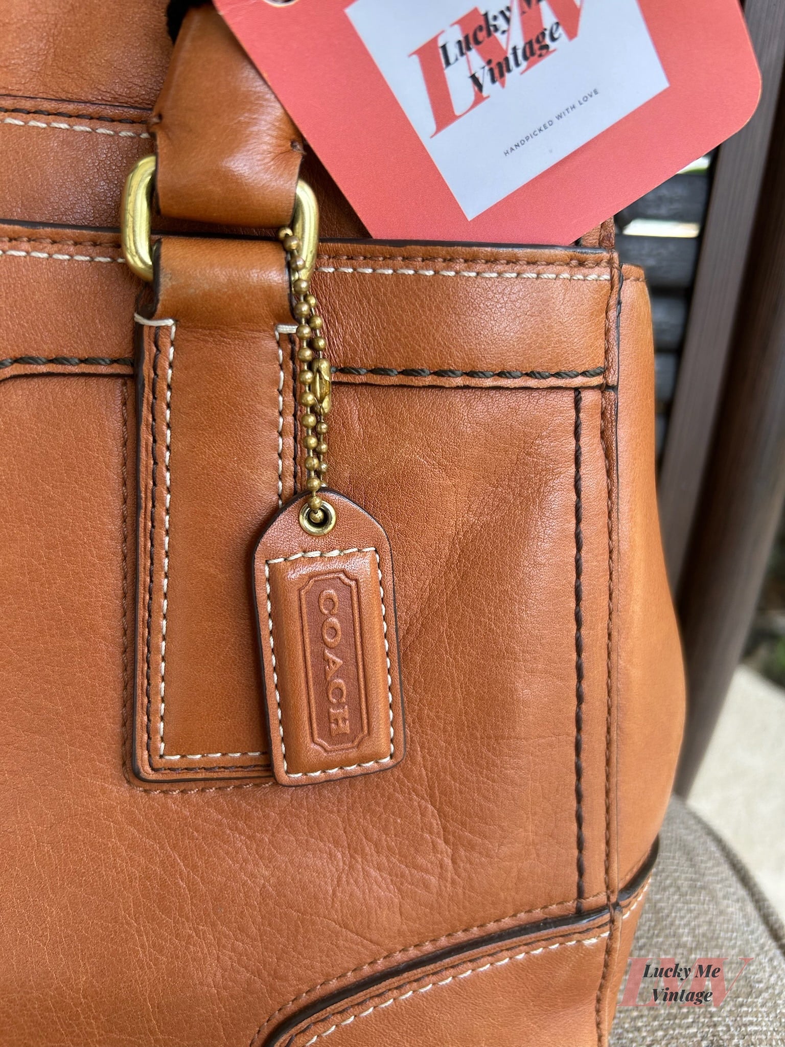 Vintage Coach brown Hampton Medium Carryall Bag