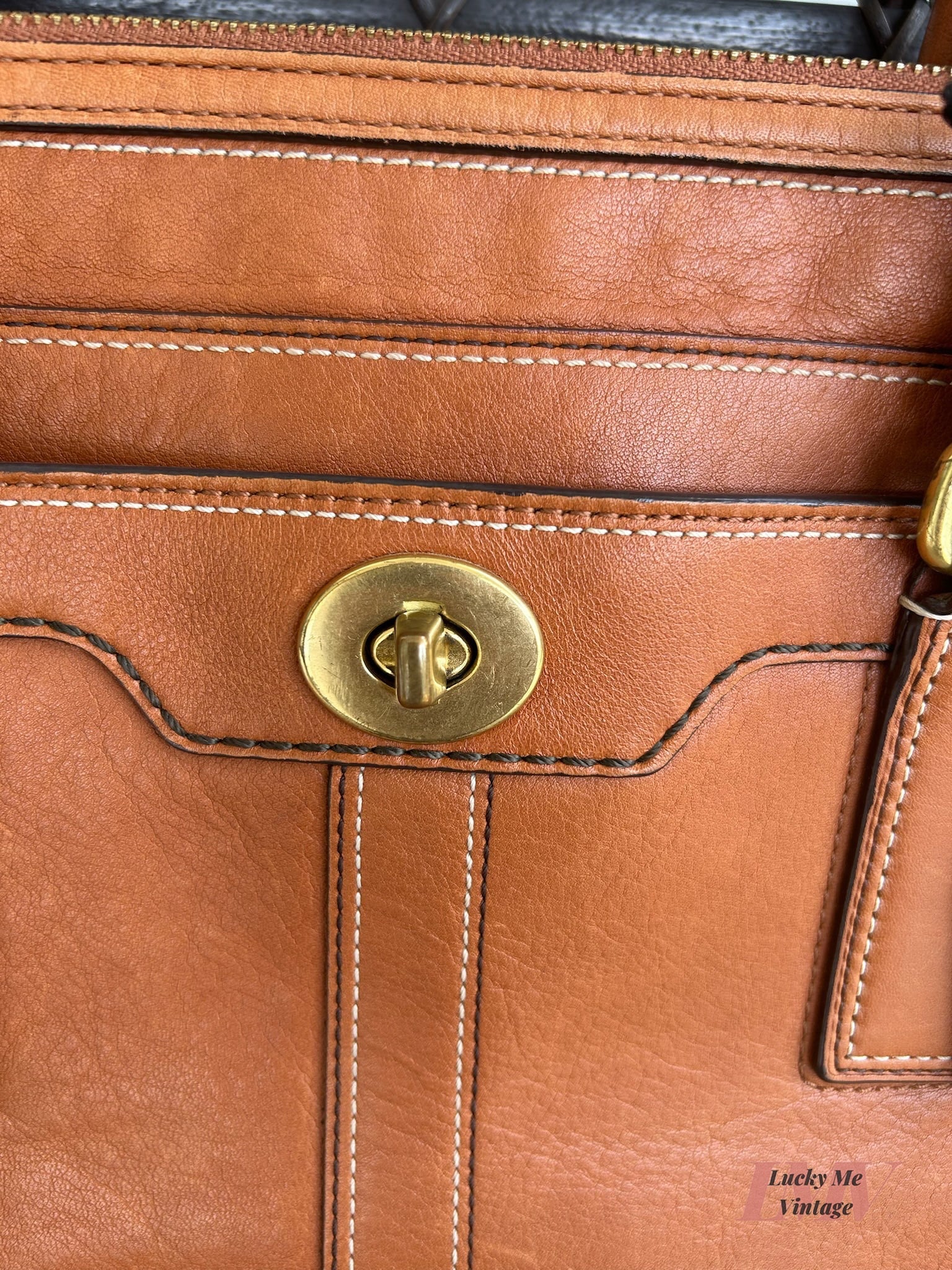 Vintage Coach brown Hampton Medium Carryall Bag
