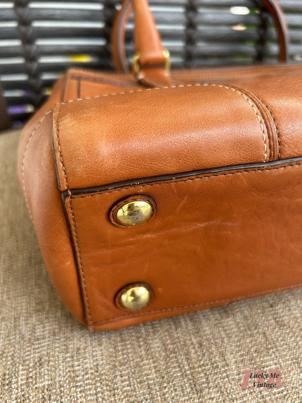 Vintage Coach brown Hampton Medium Carryall Bag