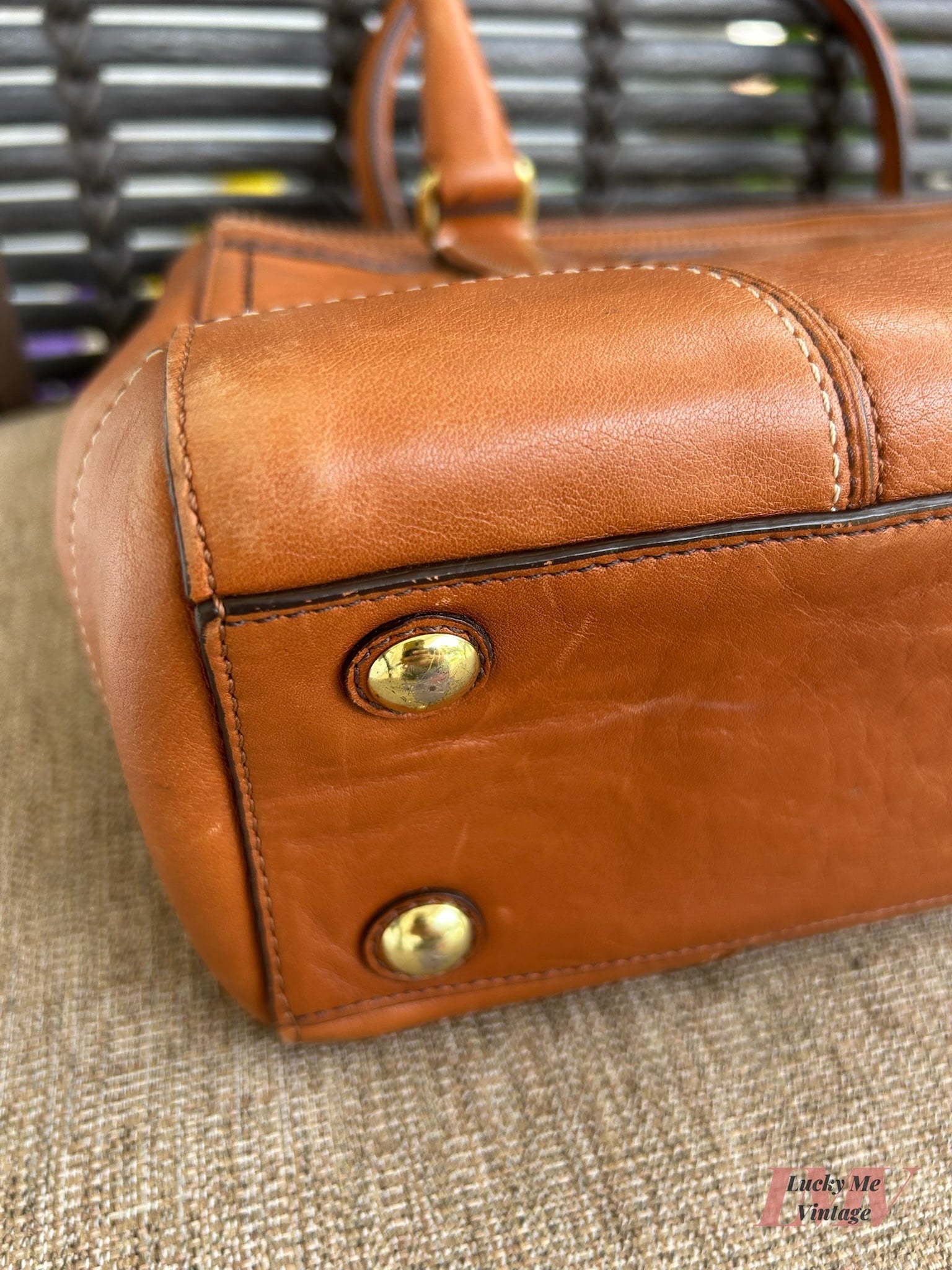 Vintage Coach brown Hampton Medium Carryall Bag