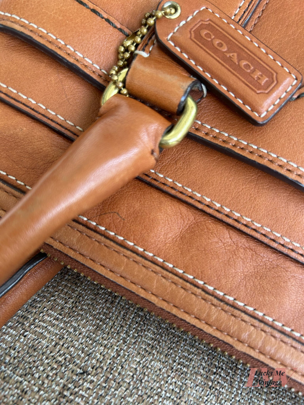 Vintage Coach brown Hampton Medium Carryall Bag
