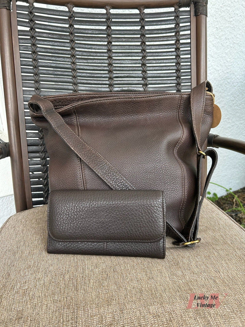 Vintage Coach brown Sonoma Bucket Bag w/ Wallet
