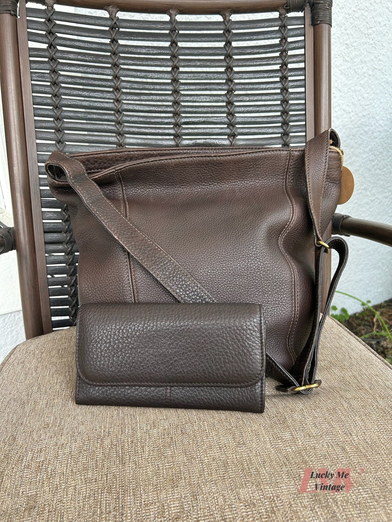 Vintage Coach brown Sonoma Bucket Bag w/ Wallet